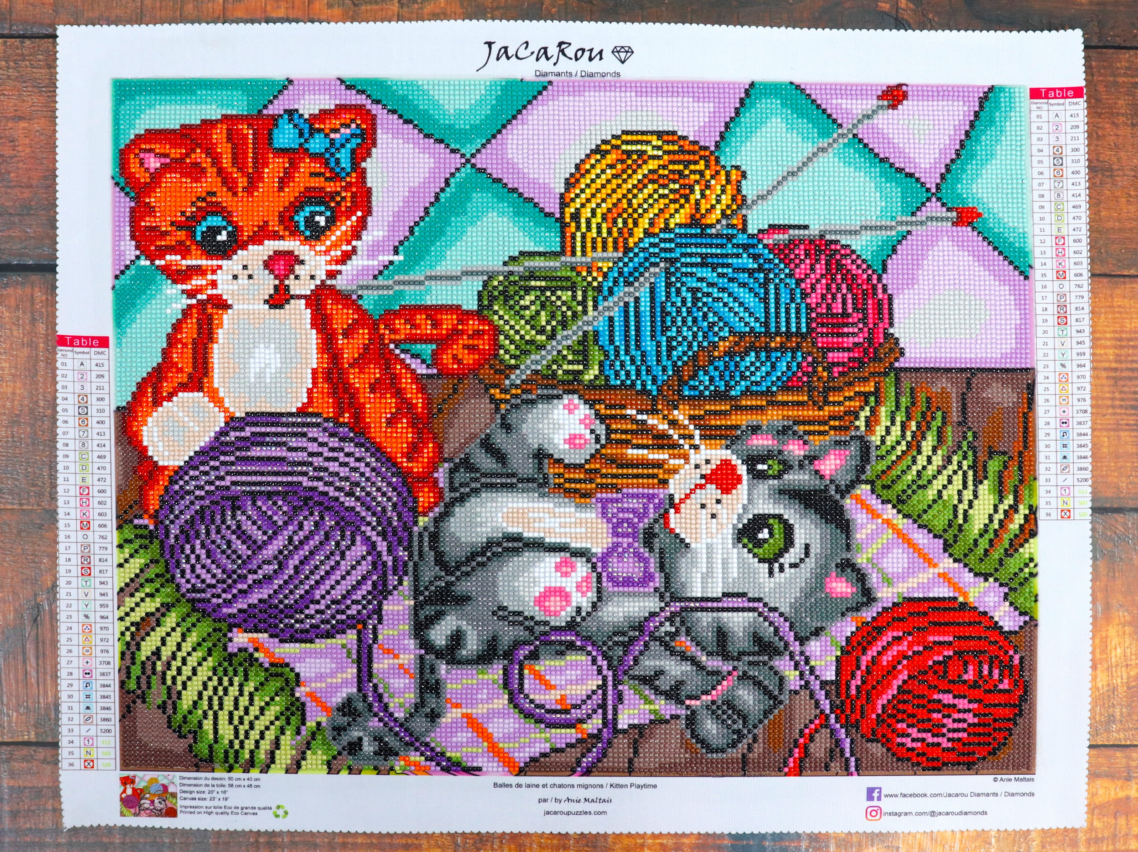 Broderie de diamants RONDS - BALLES DE LAINE ET CHATONS MIGNONS