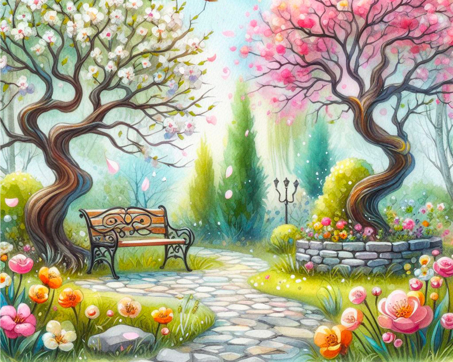 Diamond Painting - BLOSSOMS IN PARK