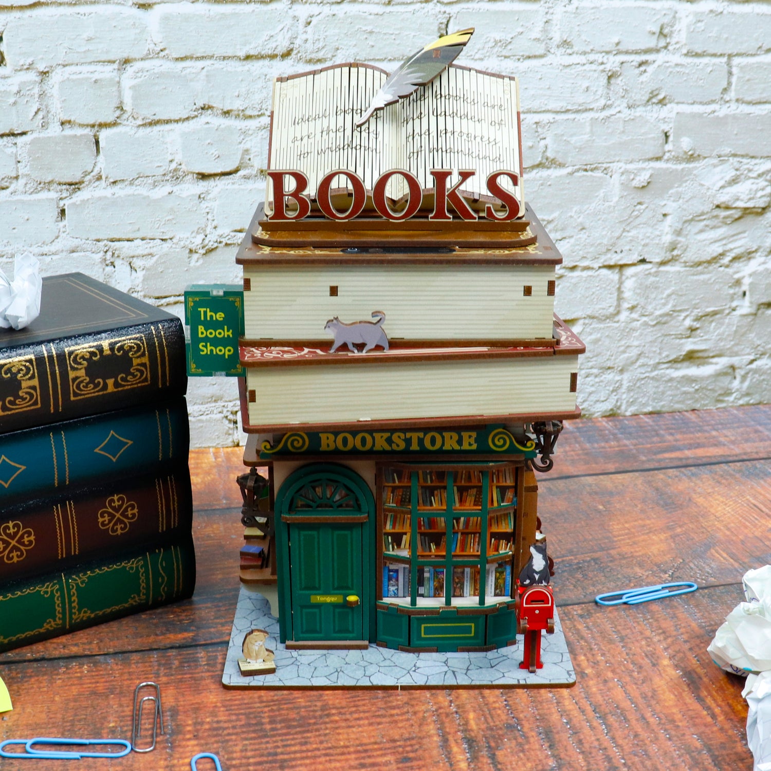 Mini-Desk Bin DIY wooden puzzle - BOOKSTORE