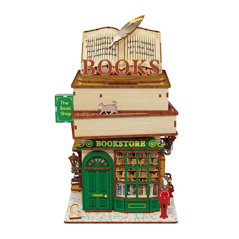 Mini-Desk Bin DIY wooden puzzle - BOOKSTORE
