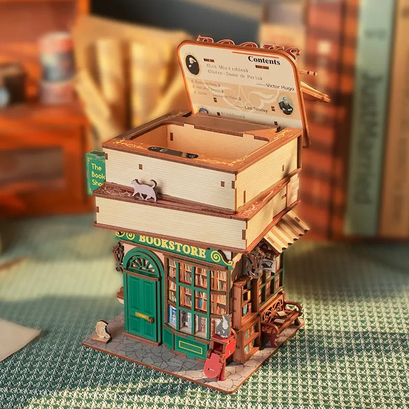 Mini-Desk Bin DIY wooden puzzle - BOOKSTORE