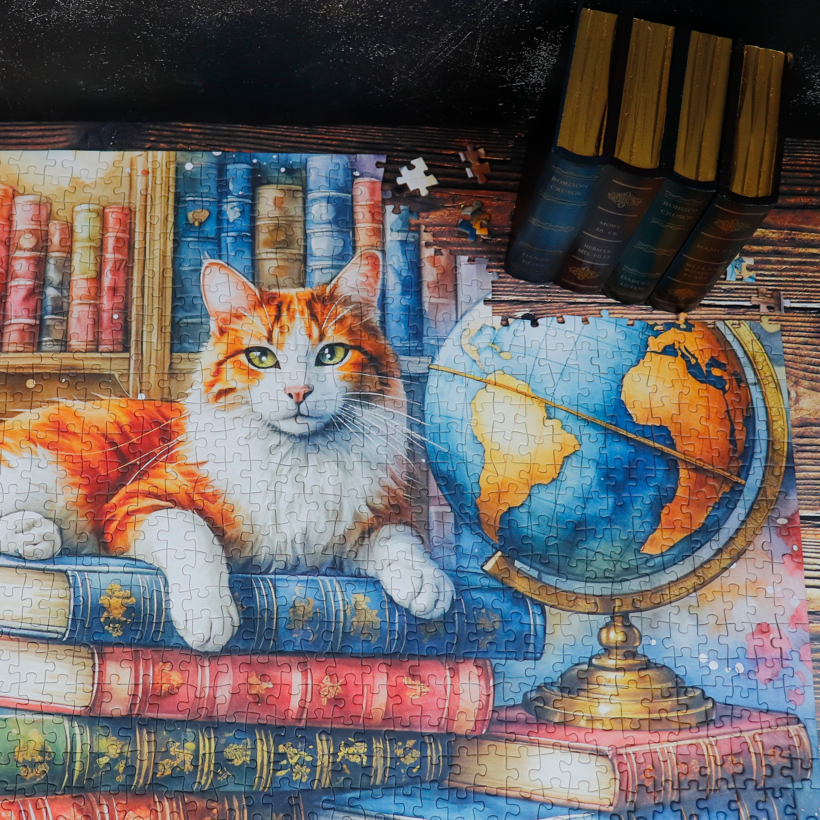 Puzzle - BOOKS, GLOBE & PURRS