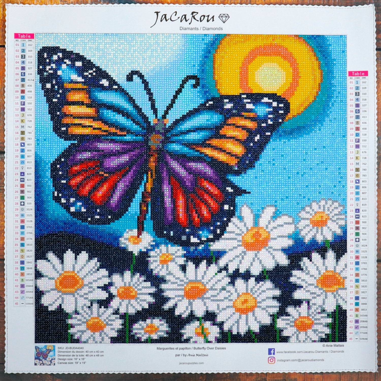 Diamond Painting - BUTTERFLY OVER DAISIES