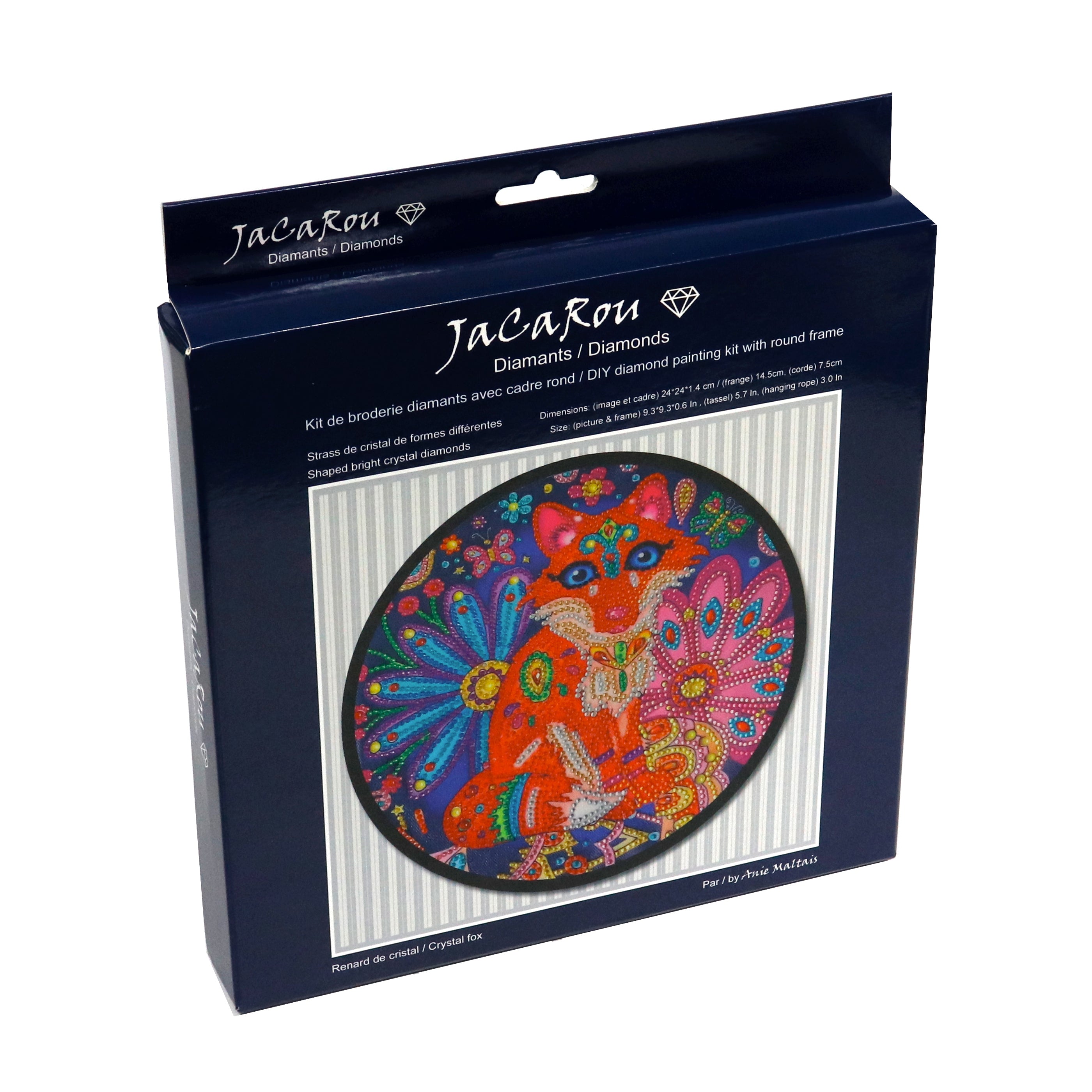 Diamond Painting kit with round frame - CRYSTAL FOX