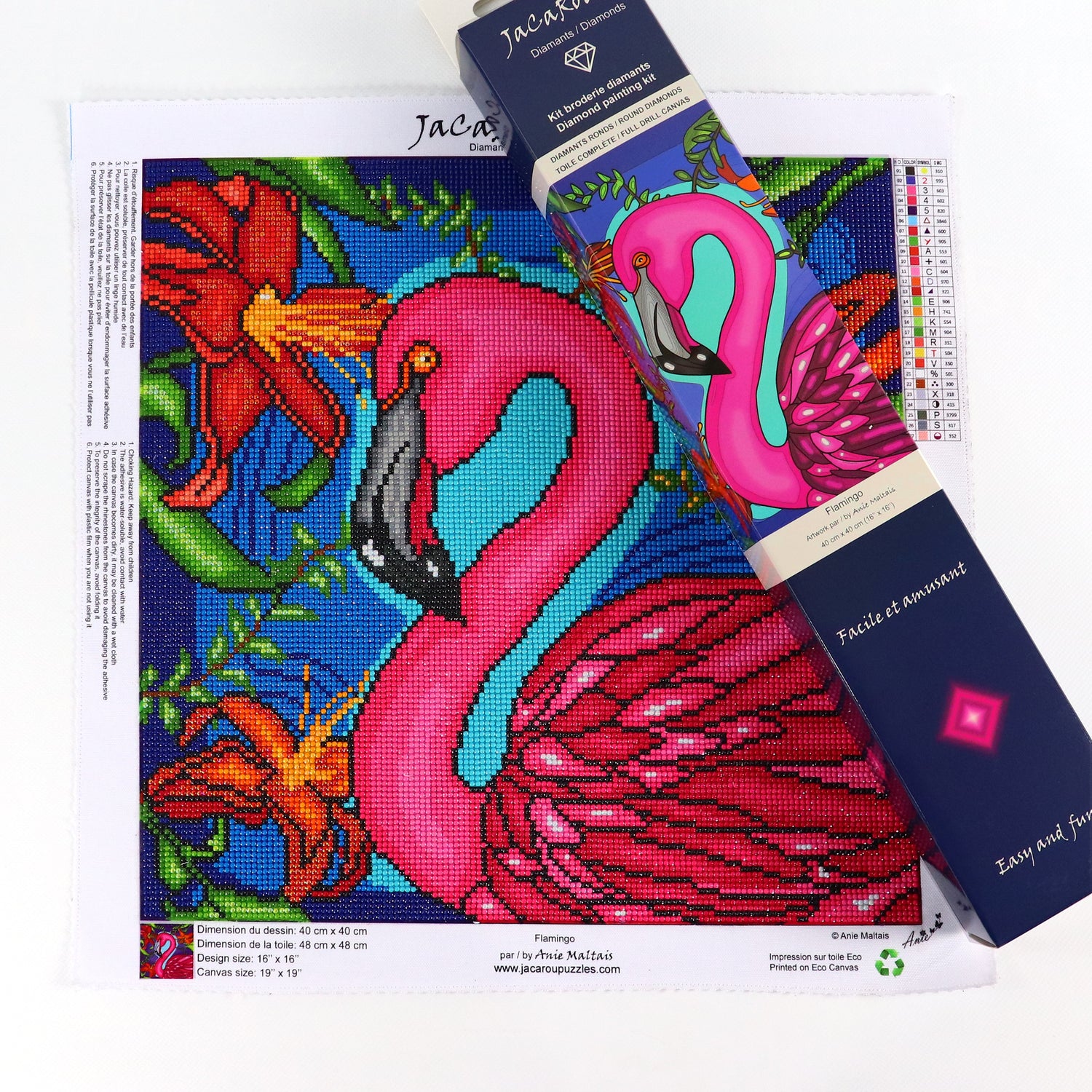 Broderie de diamants RONDS - FLAMINGO