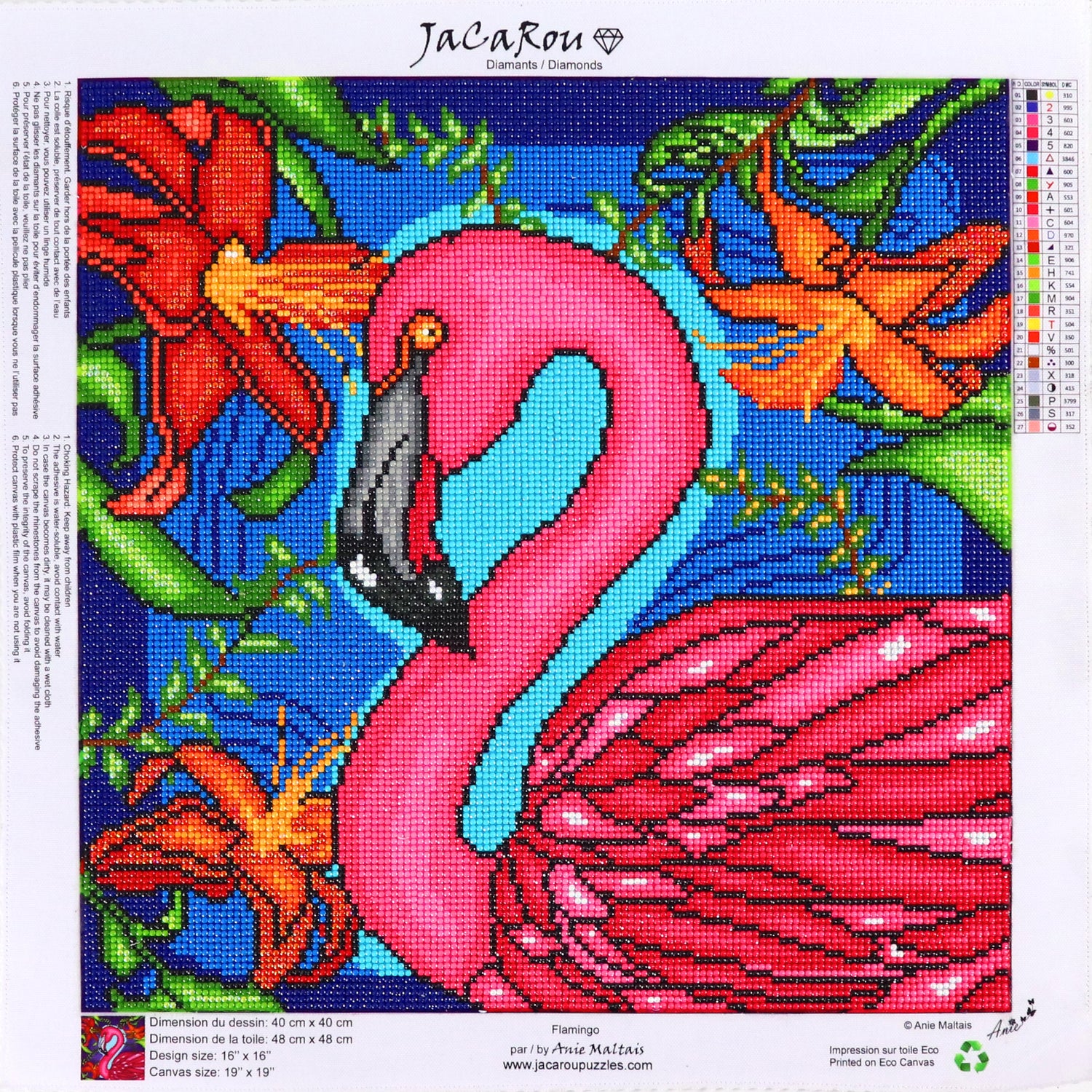 Broderie de diamants RONDS - FLAMINGO