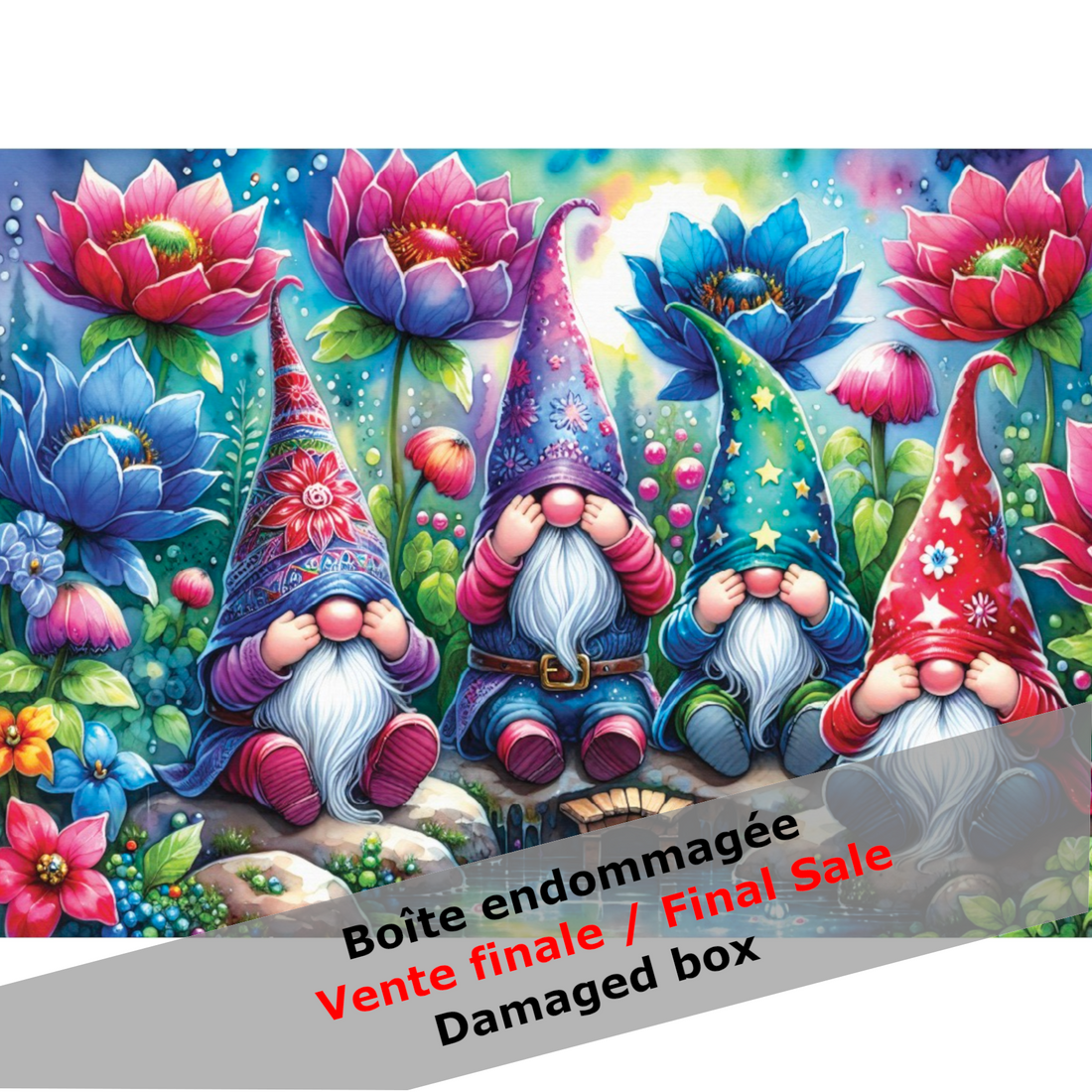 -30% DAMAGED BOX Puzzle 1000 pieces GNOMES AMONG FLOWERS