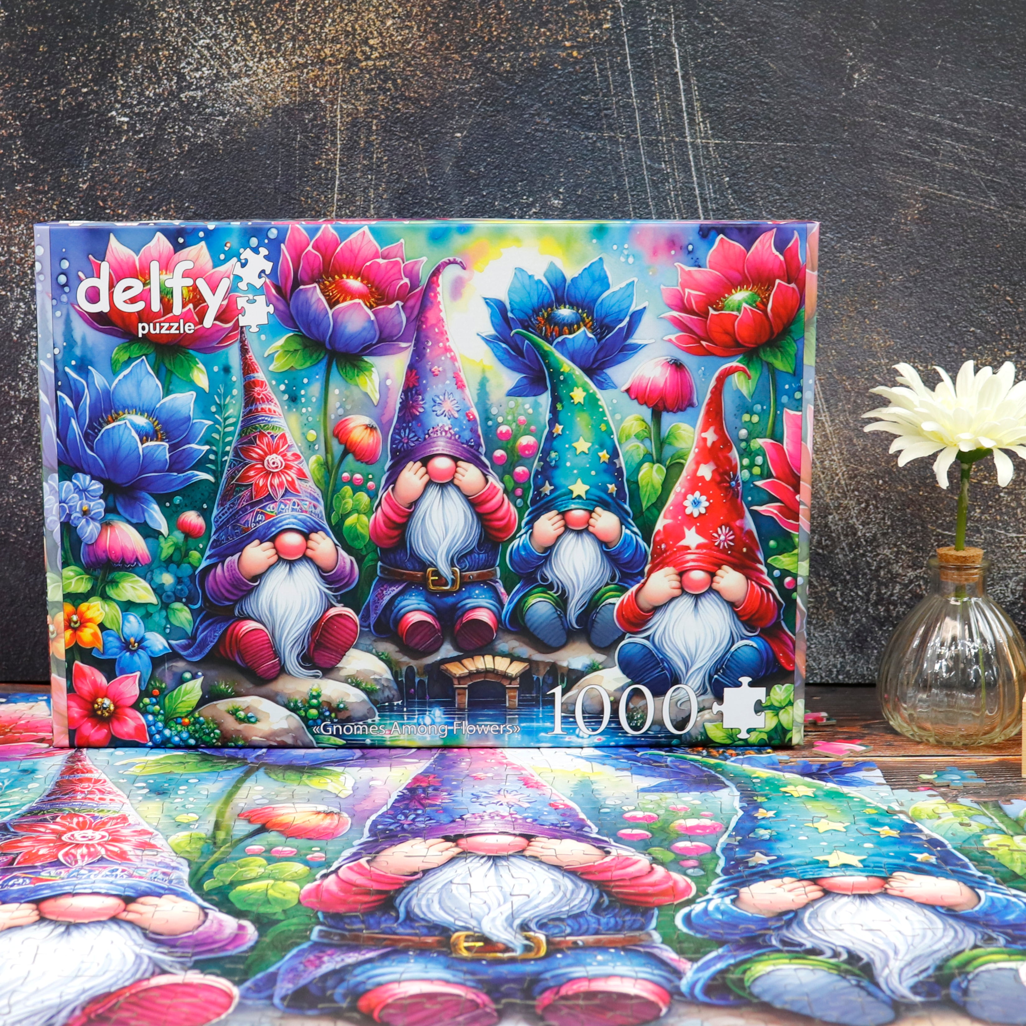 Puzzle - GNOMES AMONG FLOWERS