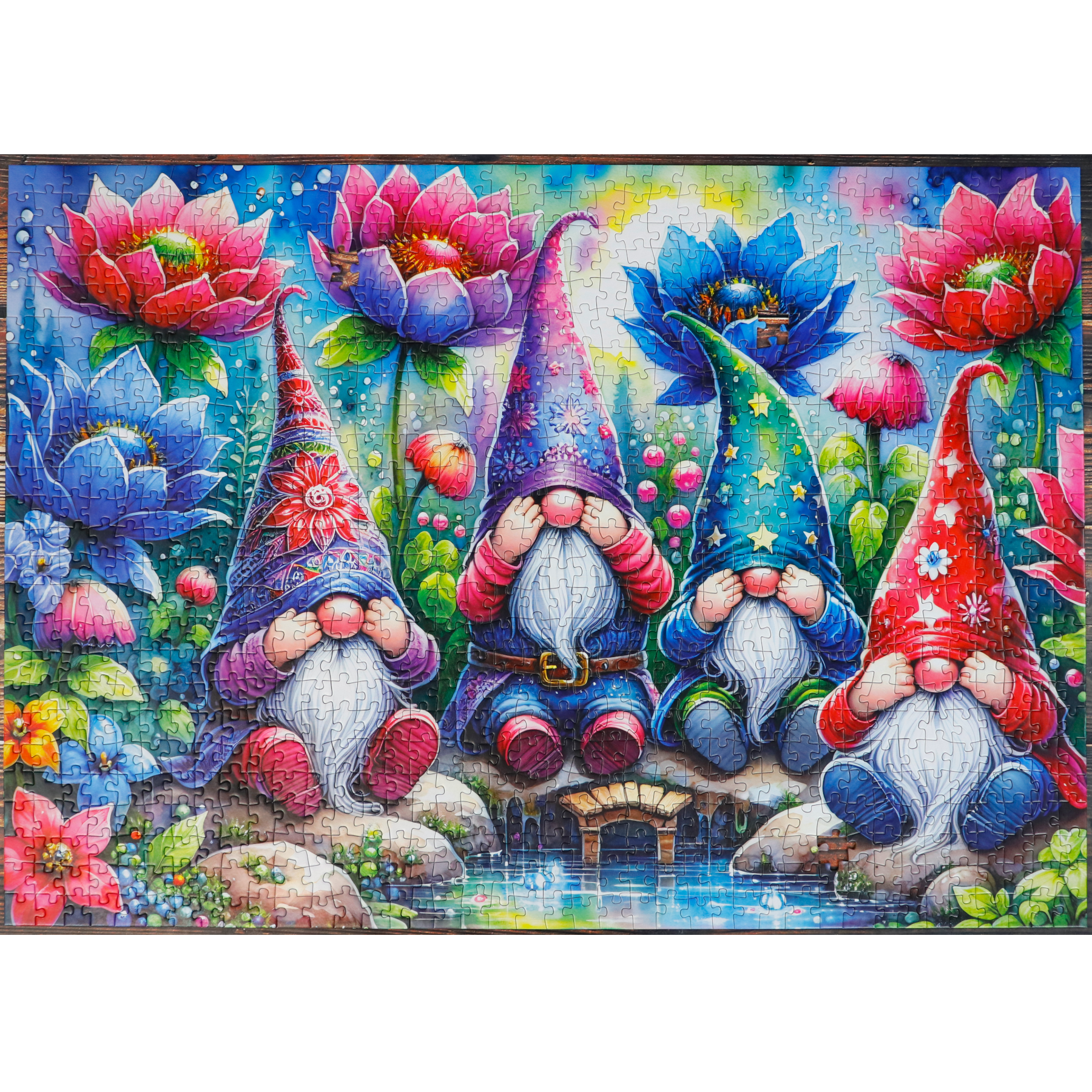 Puzzle - GNOMES AMONG FLOWERS