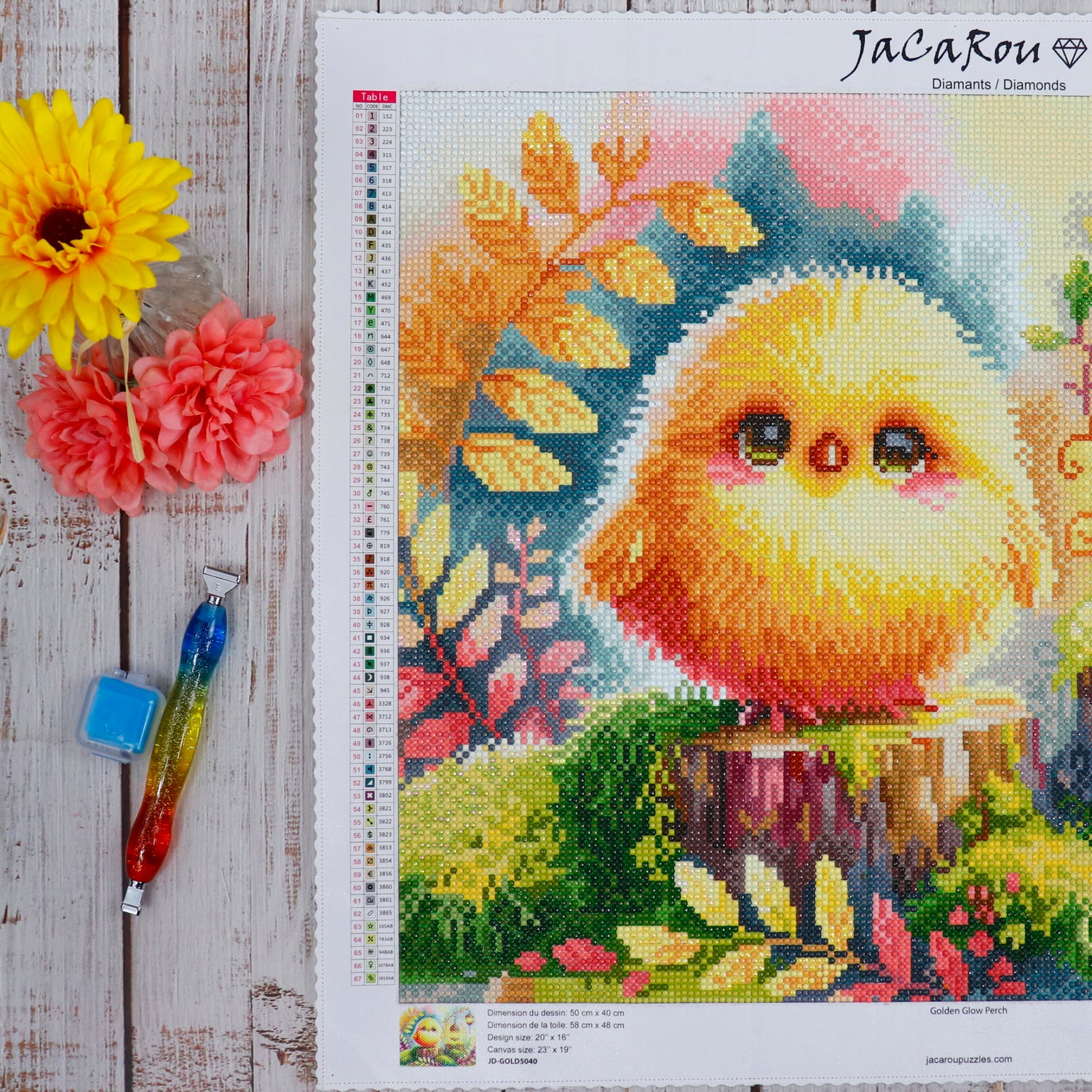 Diamond Painting - GOLDEN GLOW PERCH