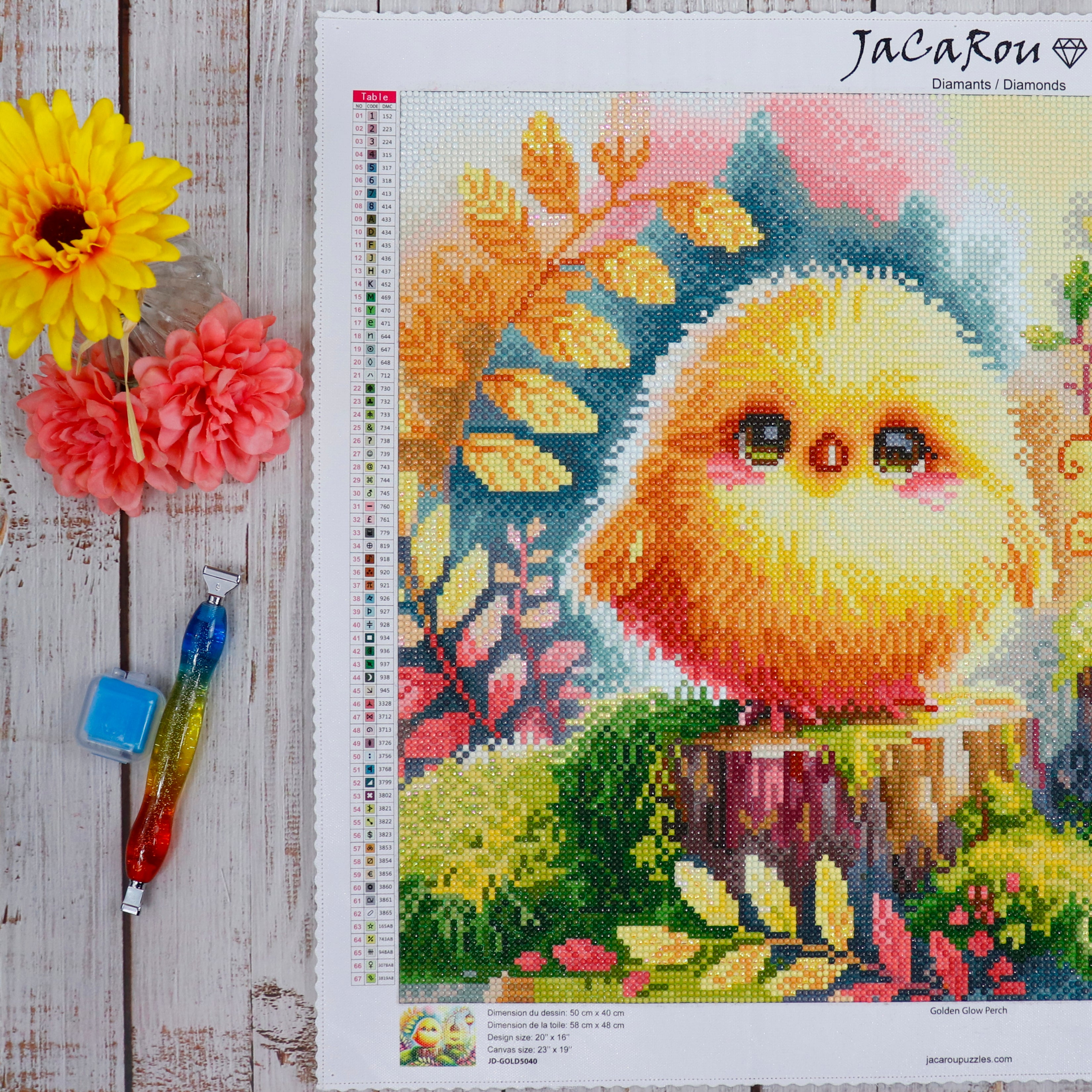 Diamond Painting - GOLDEN GLOW PERCH