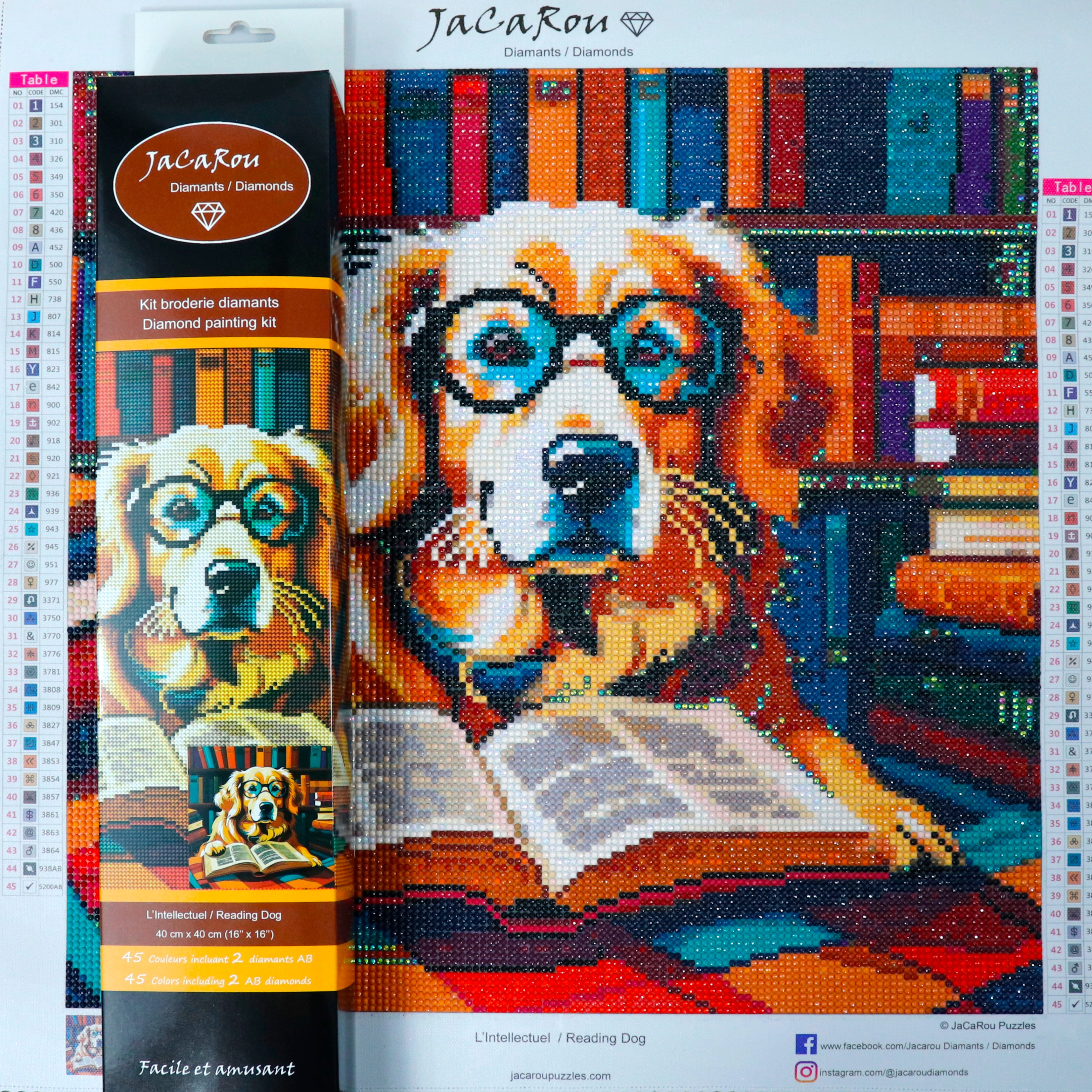 Diamond Painting - READING DOG