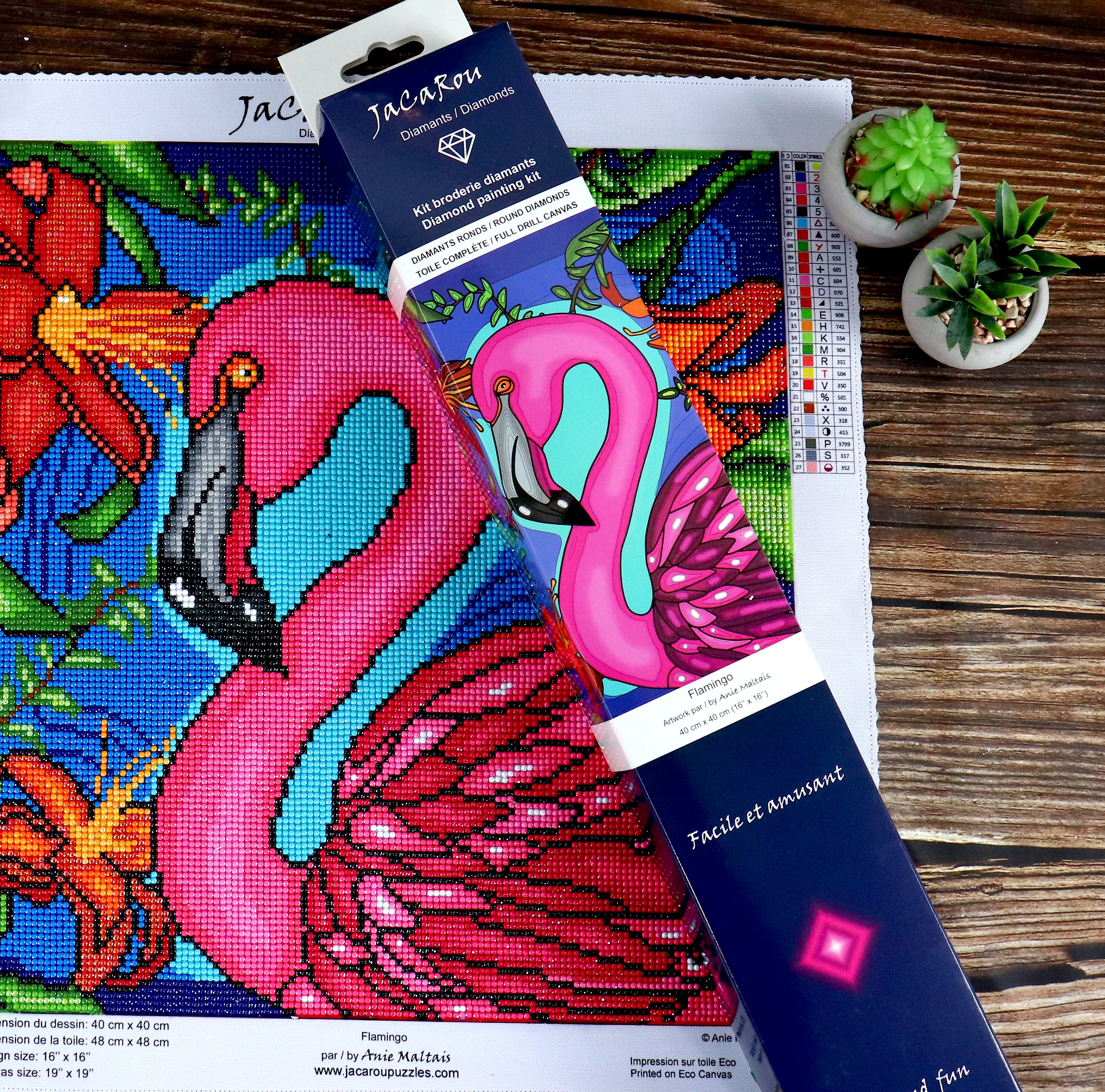 Broderie de diamants RONDS - FLAMINGO