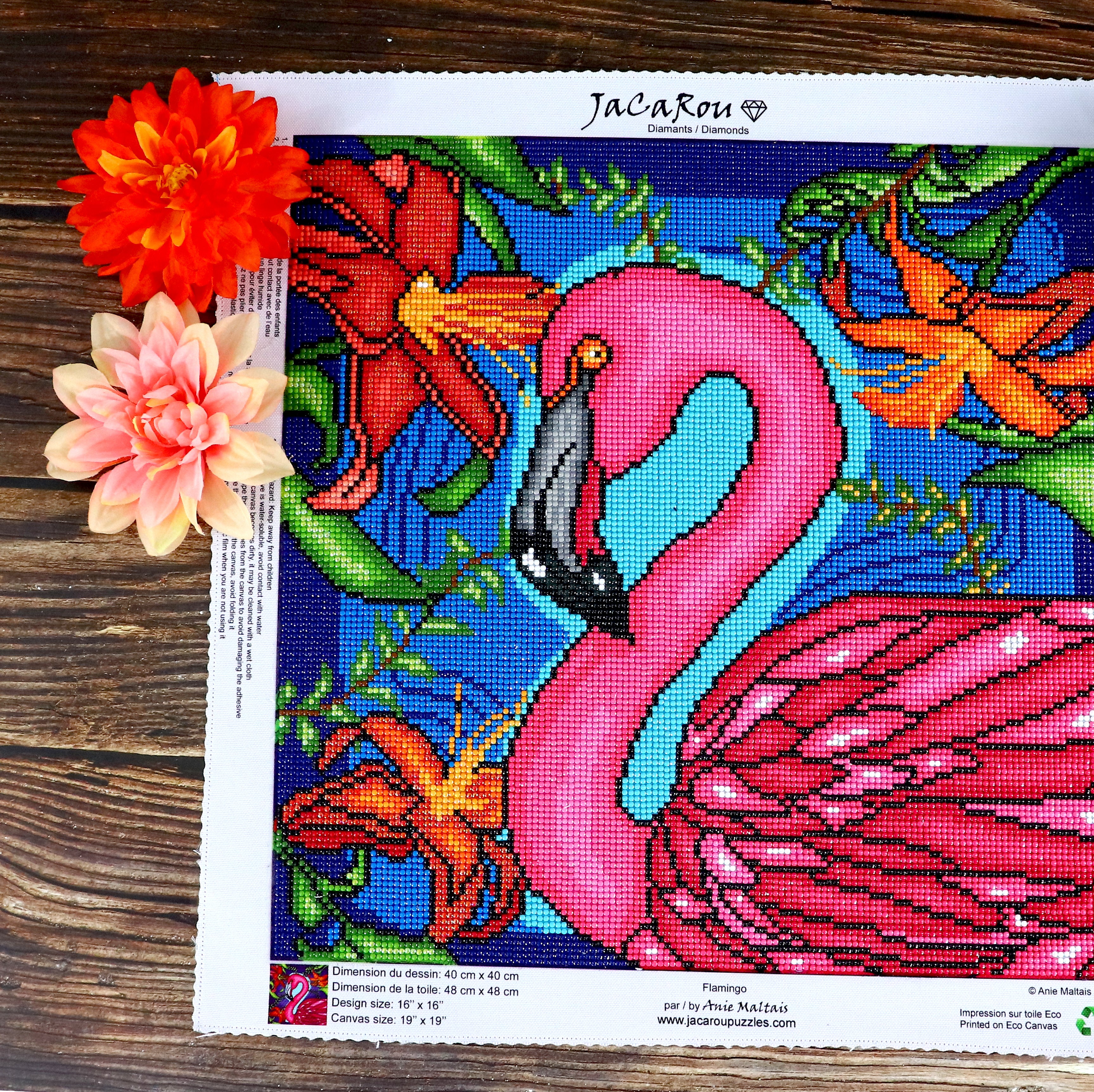 Broderie de diamants RONDS - FLAMINGO