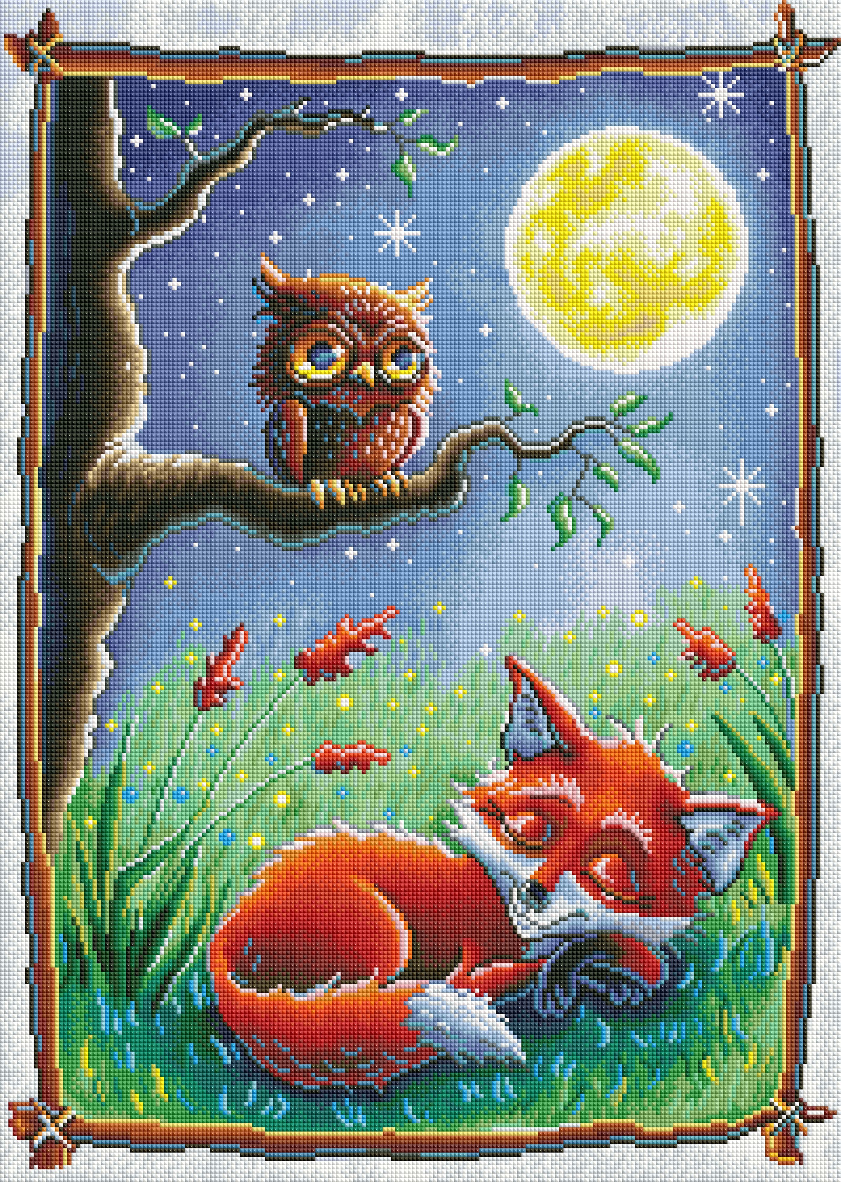 Broderie de diamants CARRÉS (Résine) - SLEEPY FOX