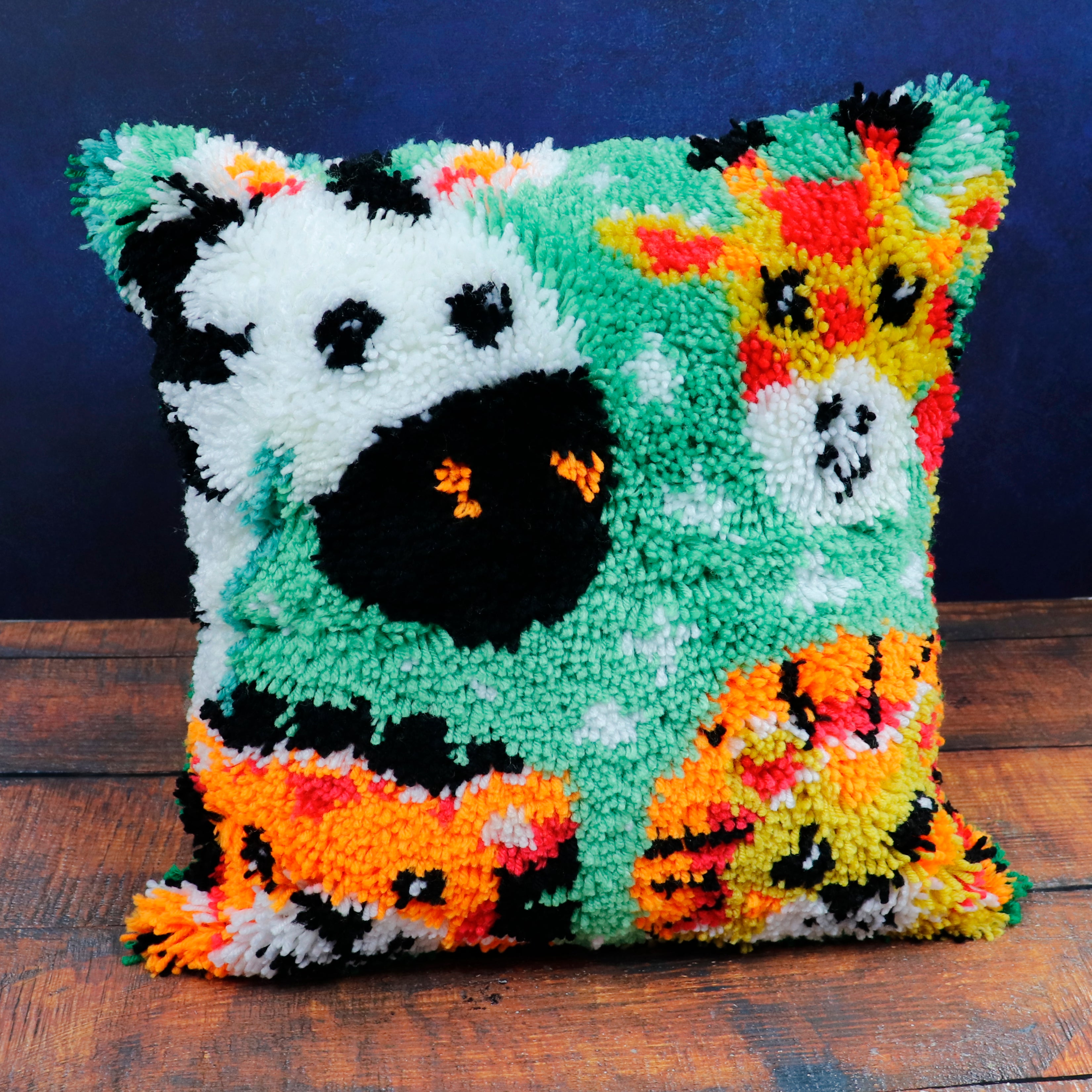 Points noués - Housse de coussin - ANIMAUX DE LA JUNGLE