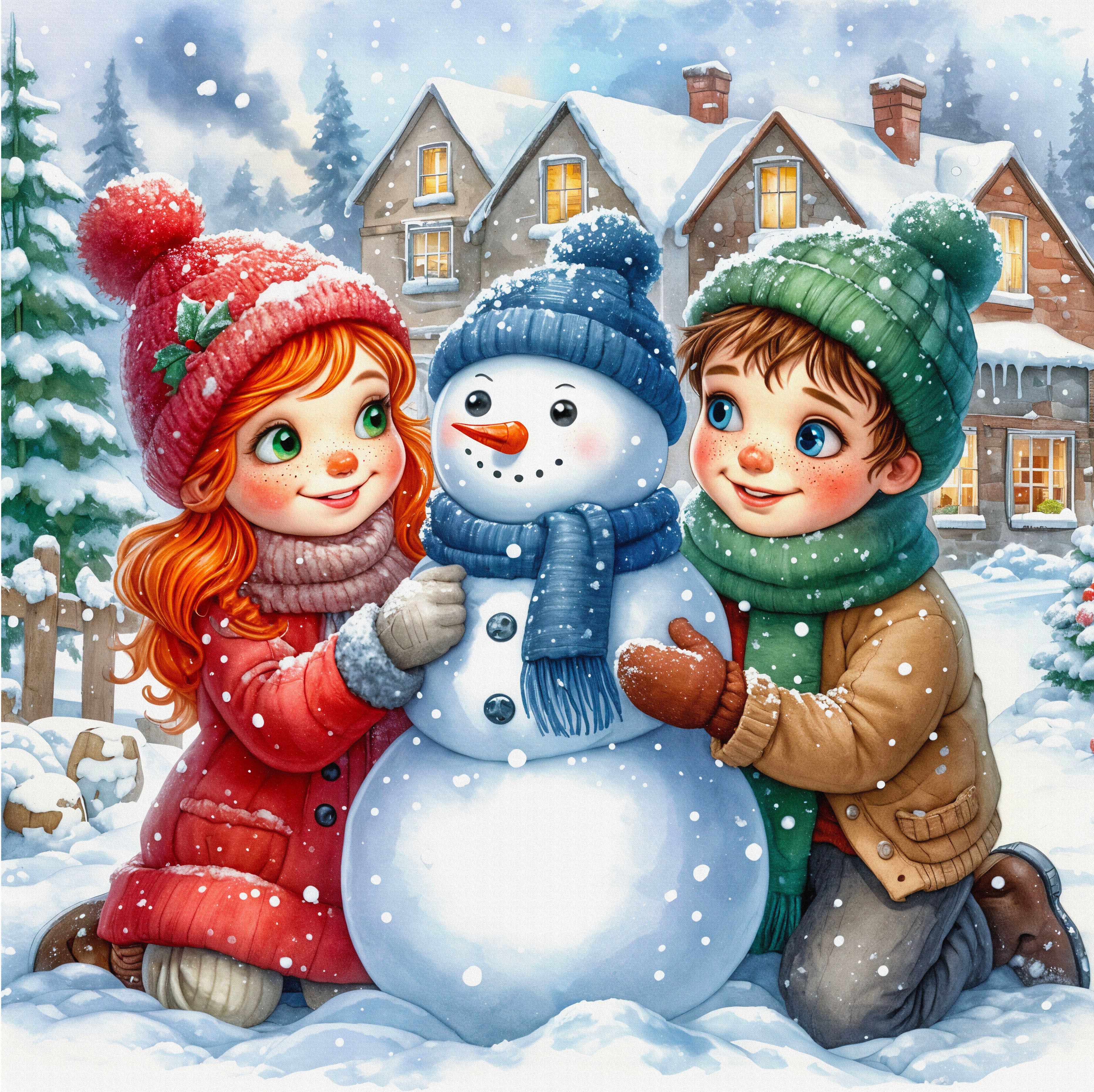 Broderie de diamants RONDS - KIDS IN WINTER