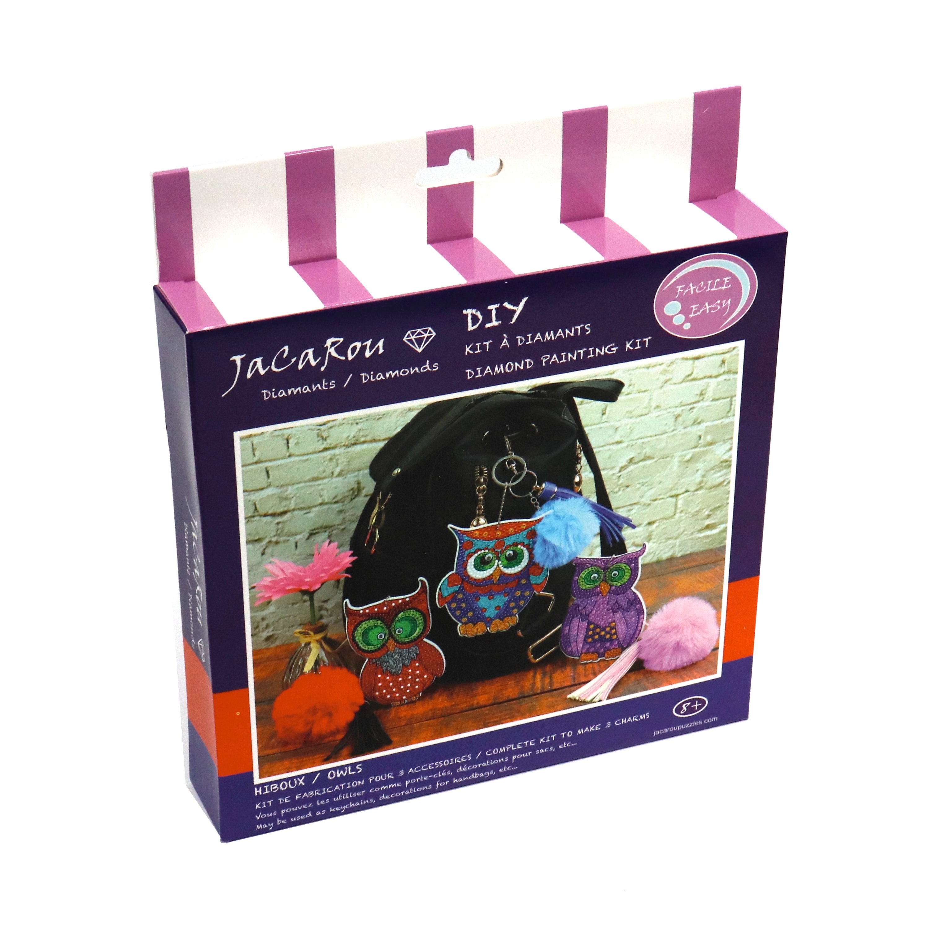 Kit de broderie décoration pour sacs - HIBOUX