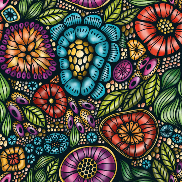 Casse-tête MINI - Q9-2 (72 PCES) DOODLE SERIE (Fleurs)