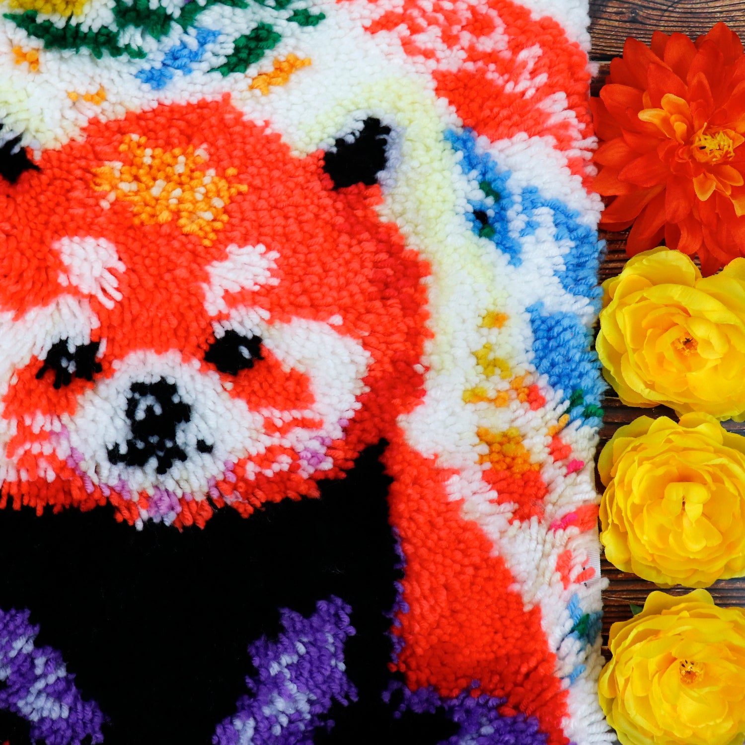 Latch Hook - Medium Rug Kit - RED PANDA