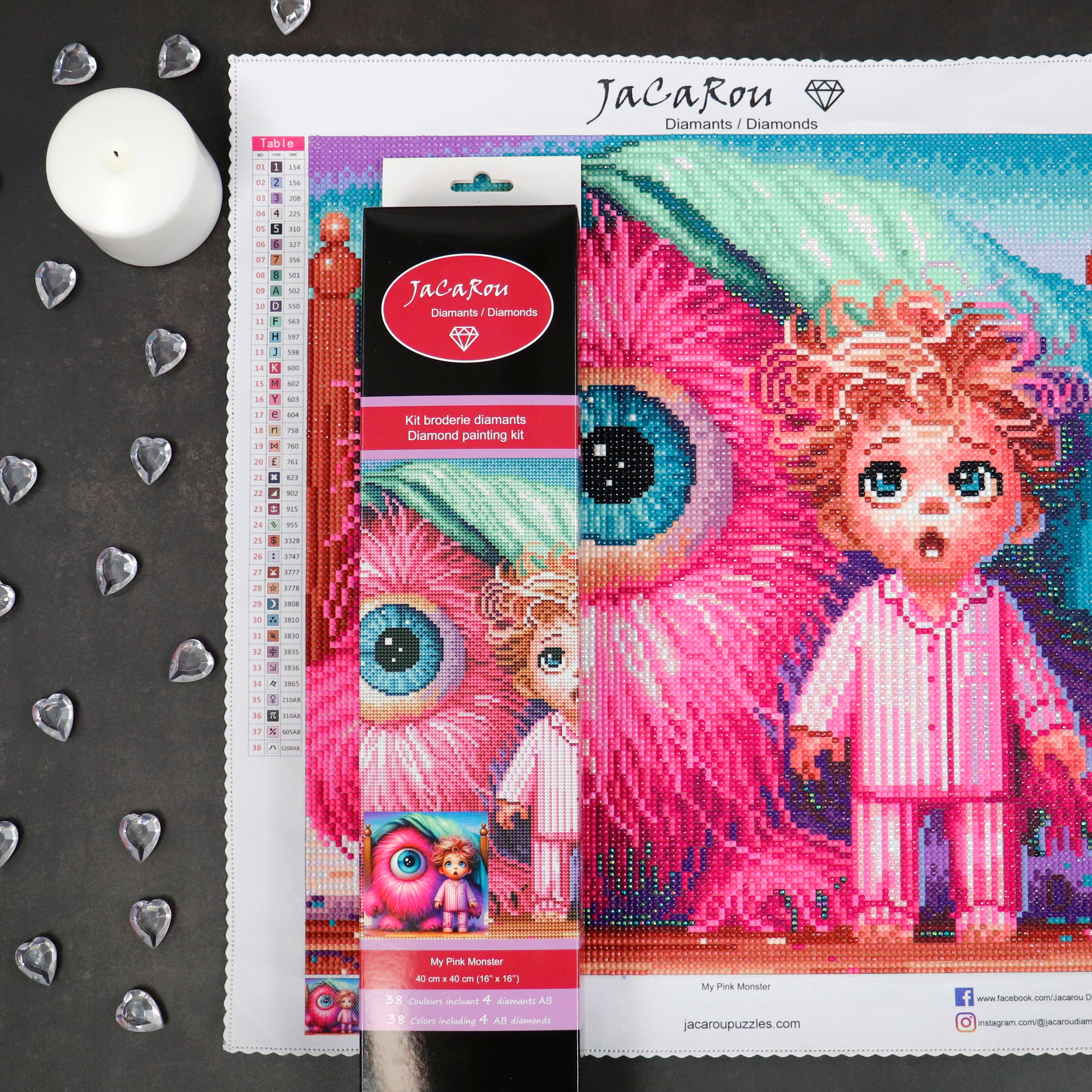 Broderie de diamant RONDS - MY PINK MONSTER
