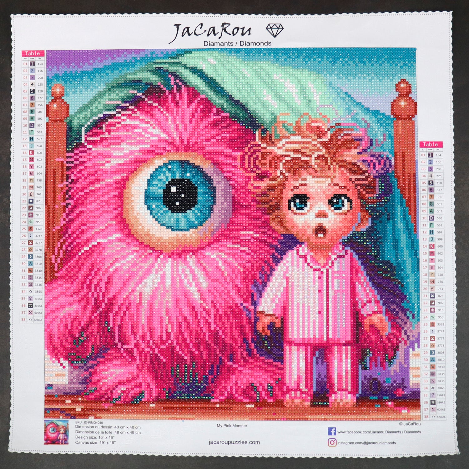 Broderie de diamant RONDS - MY PINK MONSTER