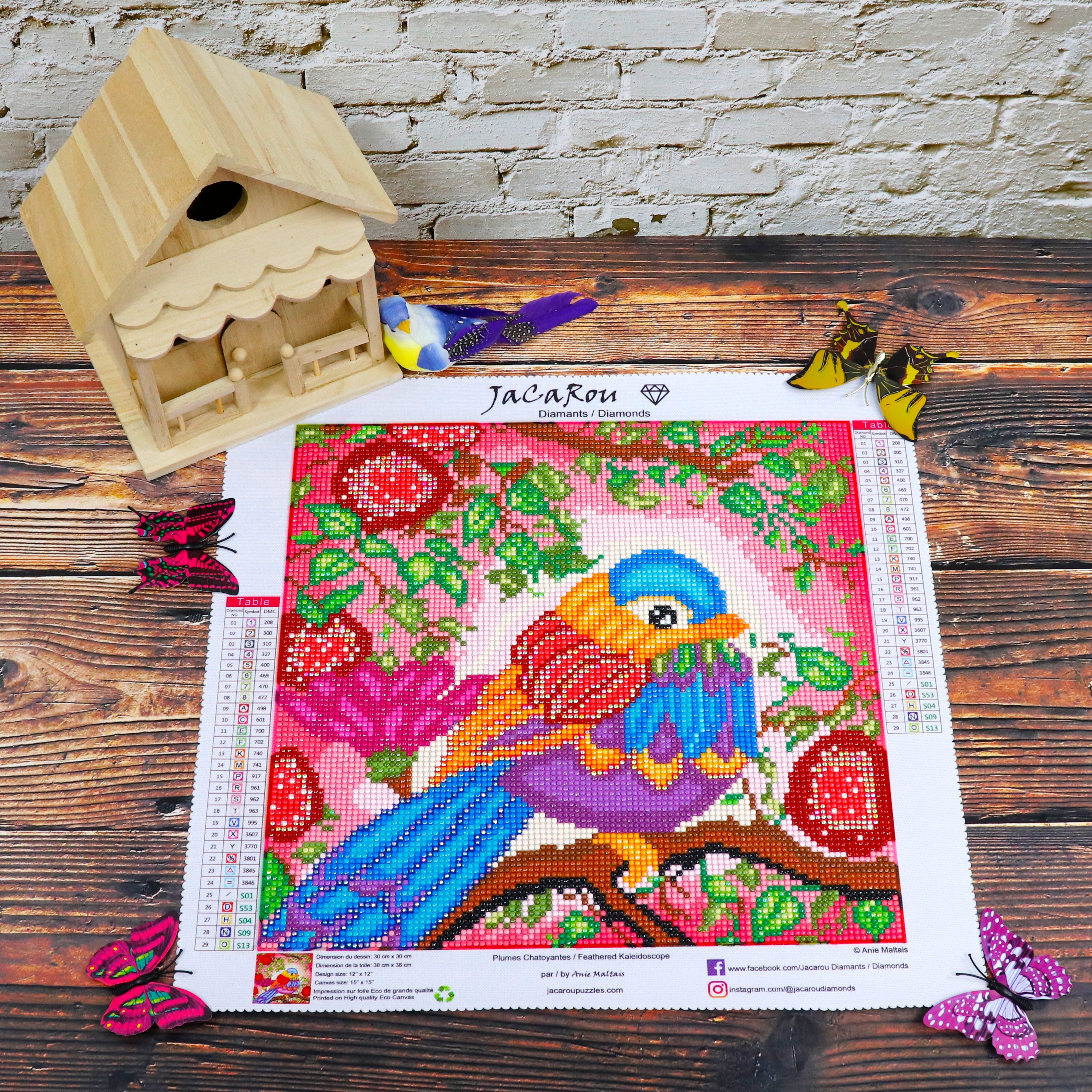Broderie de diamants RONDS - PLUMES CHATOYANTES