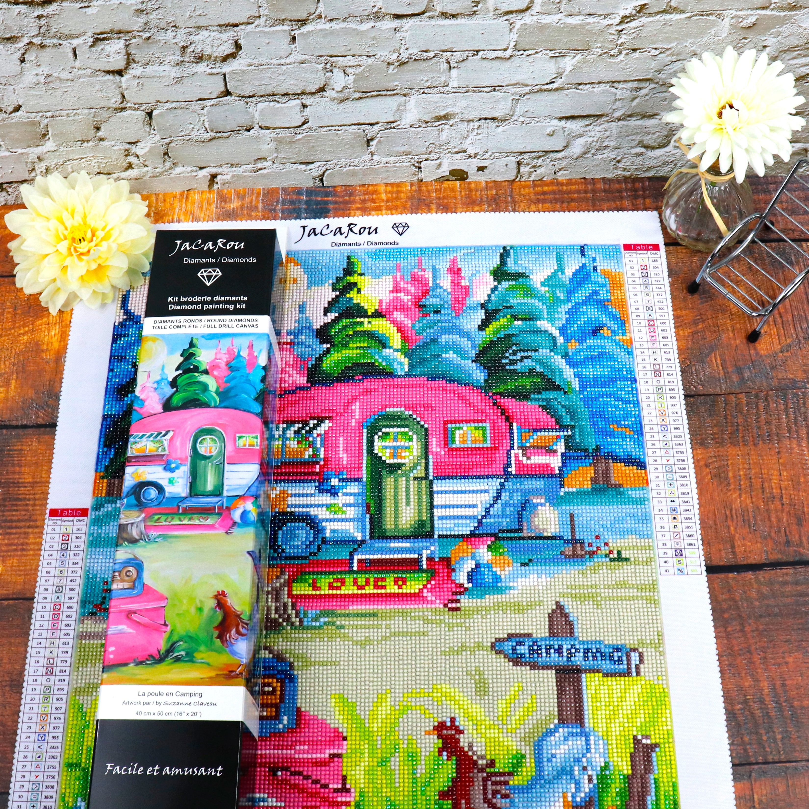 Diamond Painting - LA POULE EN CAMPING