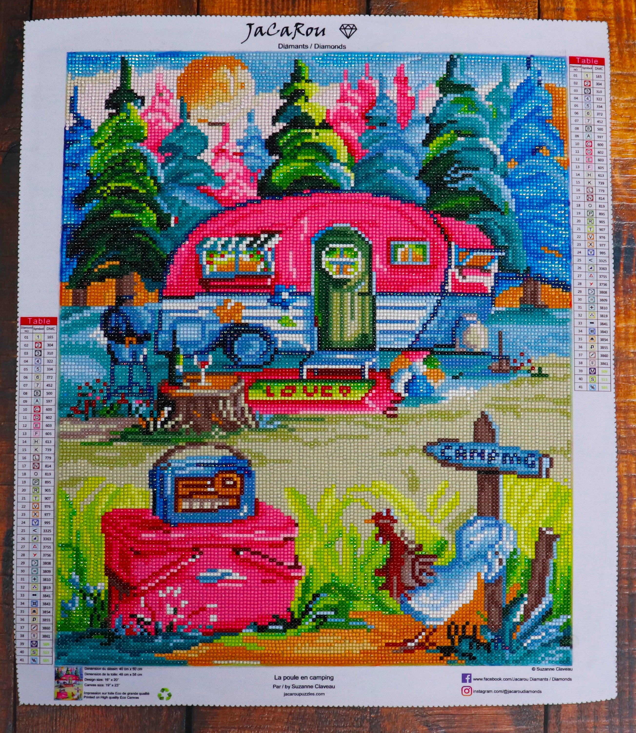 Diamond Painting - LA POULE EN CAMPING