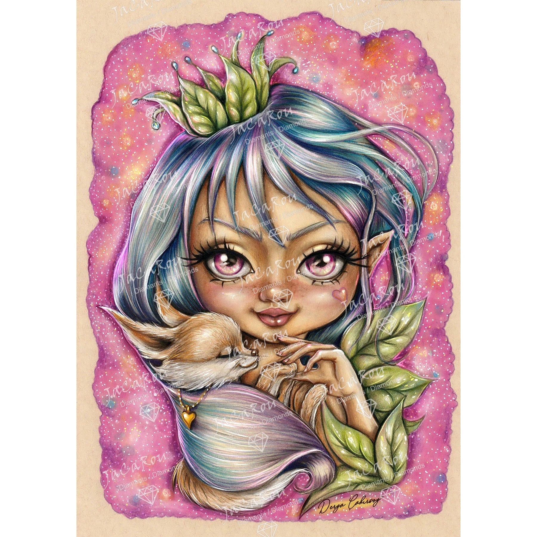 Diamond Painting - PRINCESS & BABY FOX