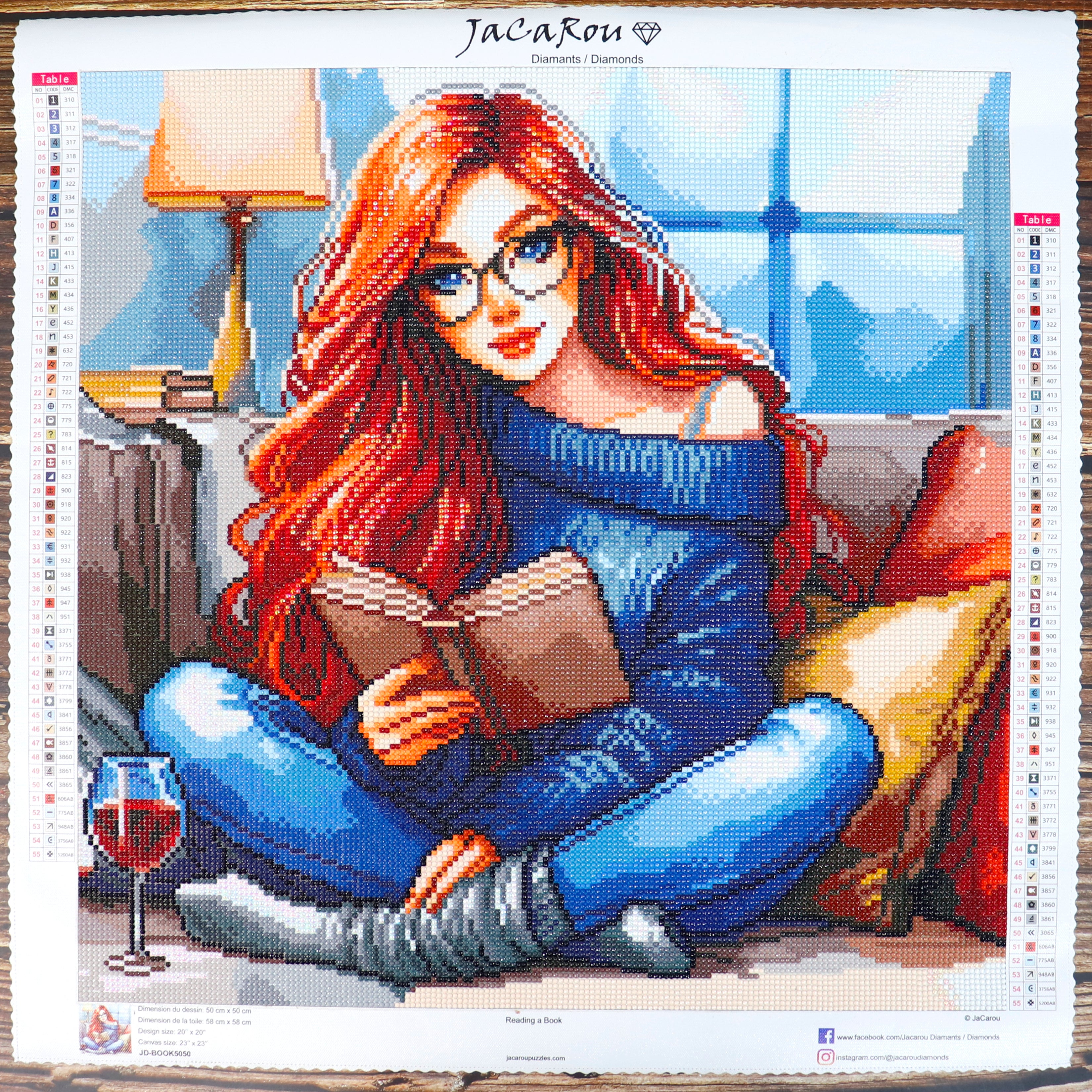Broderie de diamants RONDS - READING A BOOK