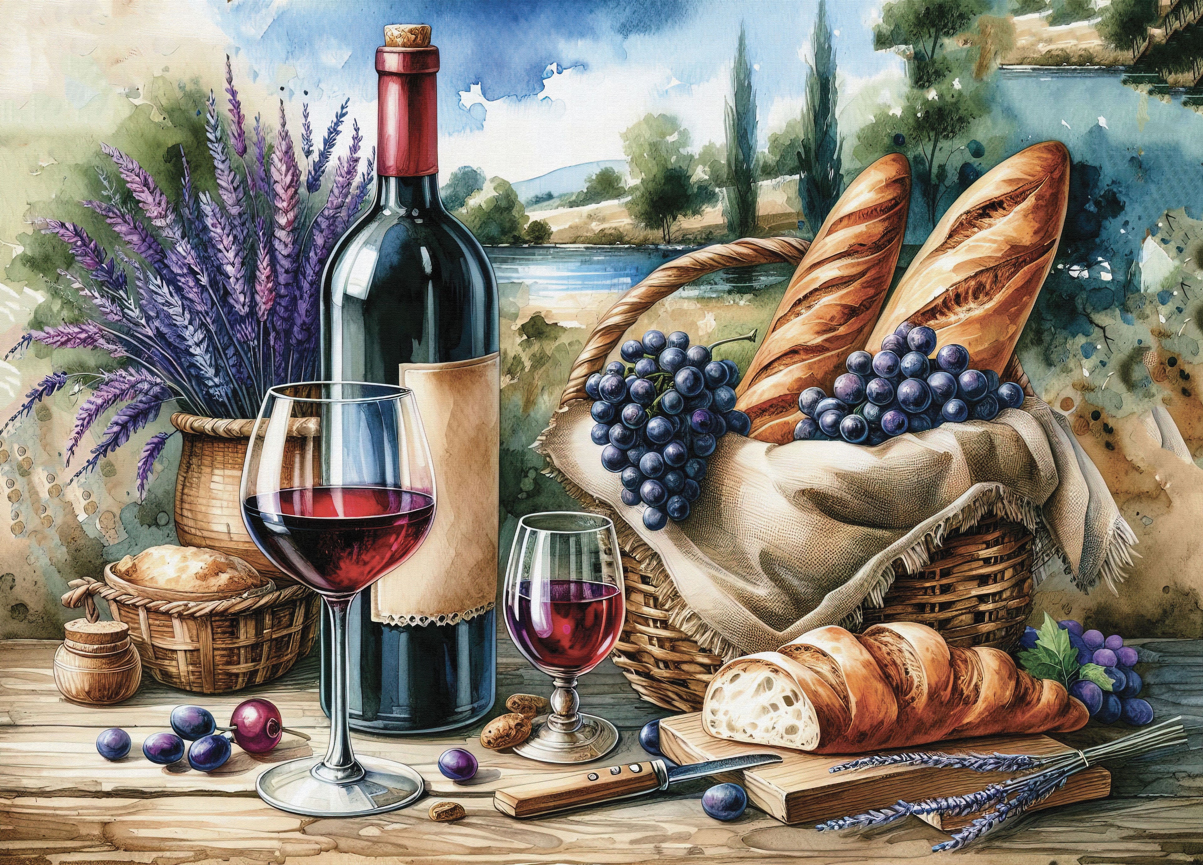 Diamond Painting - RUSTIC VINEYARD FEAST