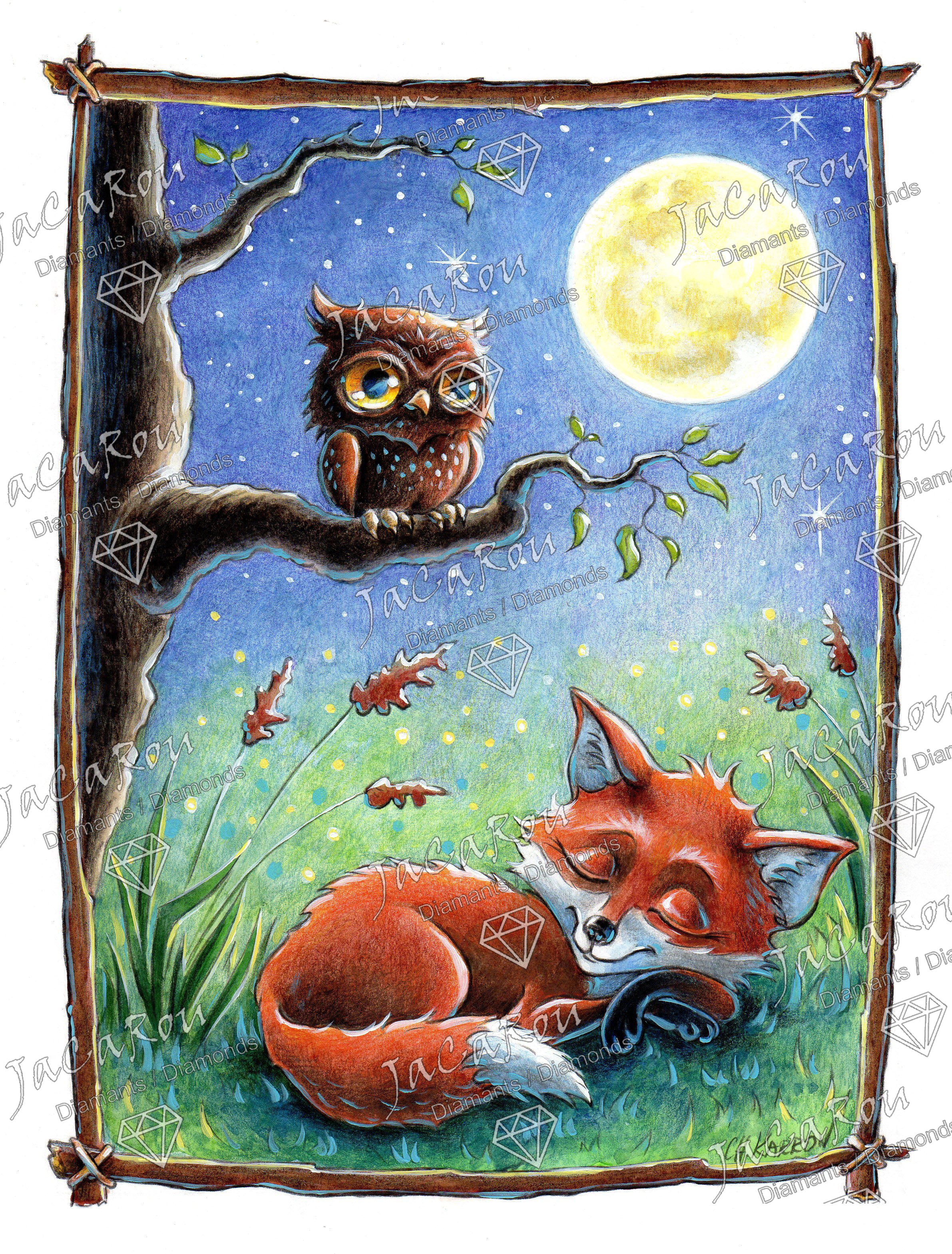 Diamond Painting SQUARE (resin)- SLEEPY FOX