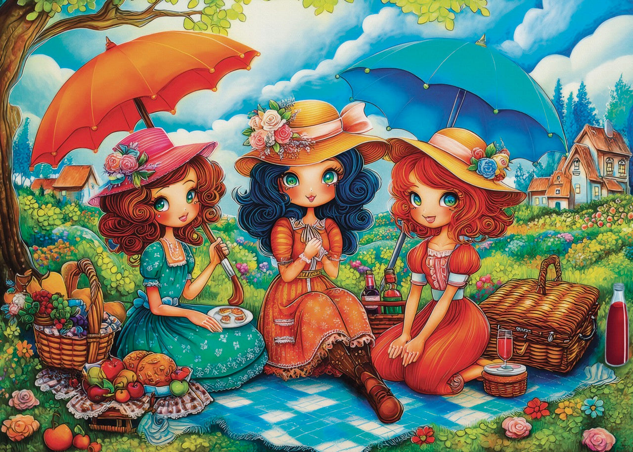 Puzzle -  THREE PICNIC FRIENDS