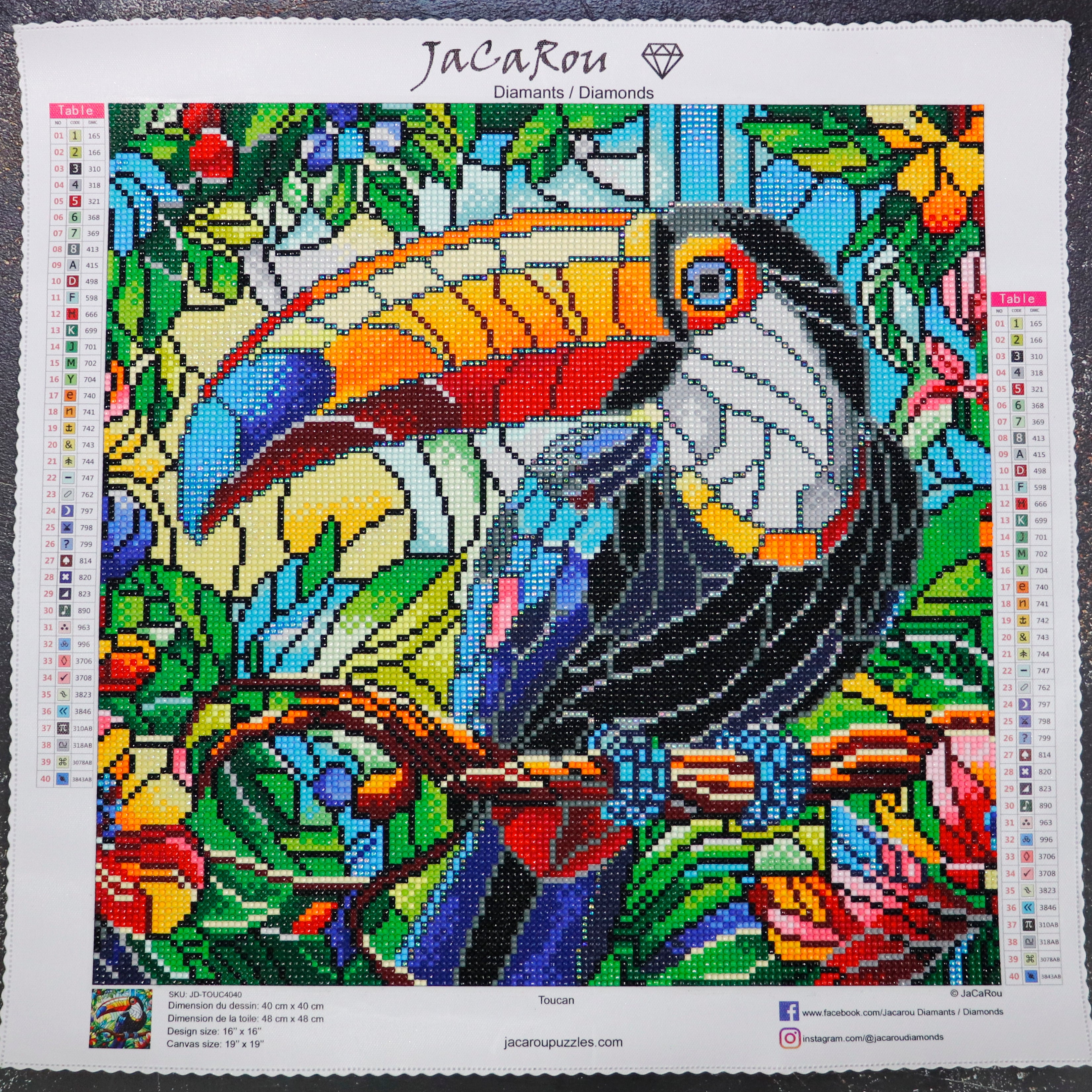 Broderie de diamant RONDS - TOUCAN
