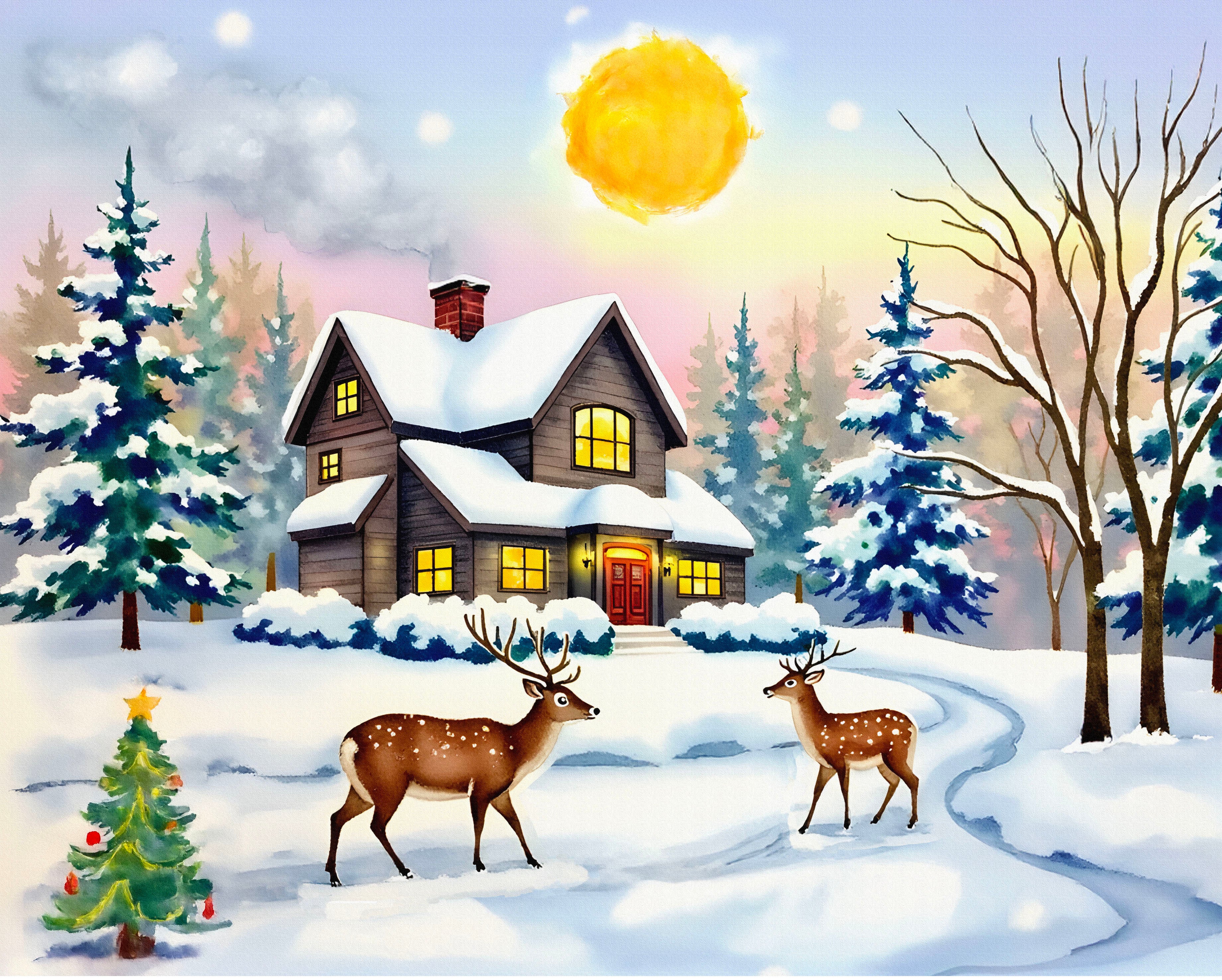 Broderie de diamant RONDS - TWO DEER FRIENDS