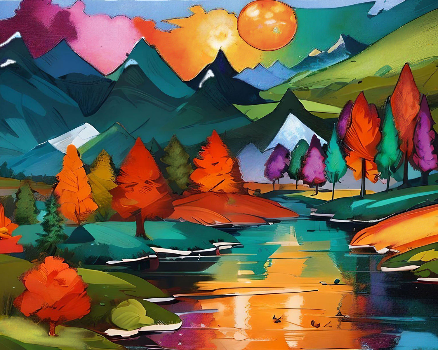 Diamond Painting - VIBRANT COLORFUL LANDSCAPE