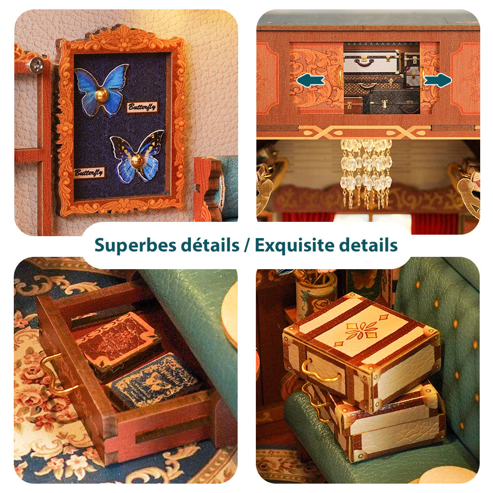 MINI-décor de bibliothèque- Cabine de train - EUROPEAN TRAVELS