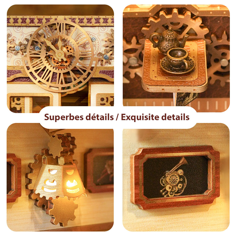 MINI-décor de bibliothèque- Cabine de train - STEAM FANTASY