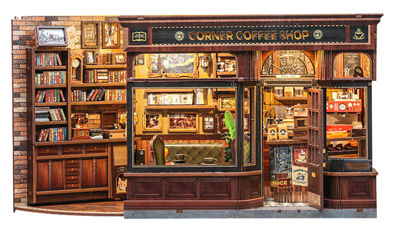 MINI-décor de bibliothèque - LE CAFÉ DU COIN