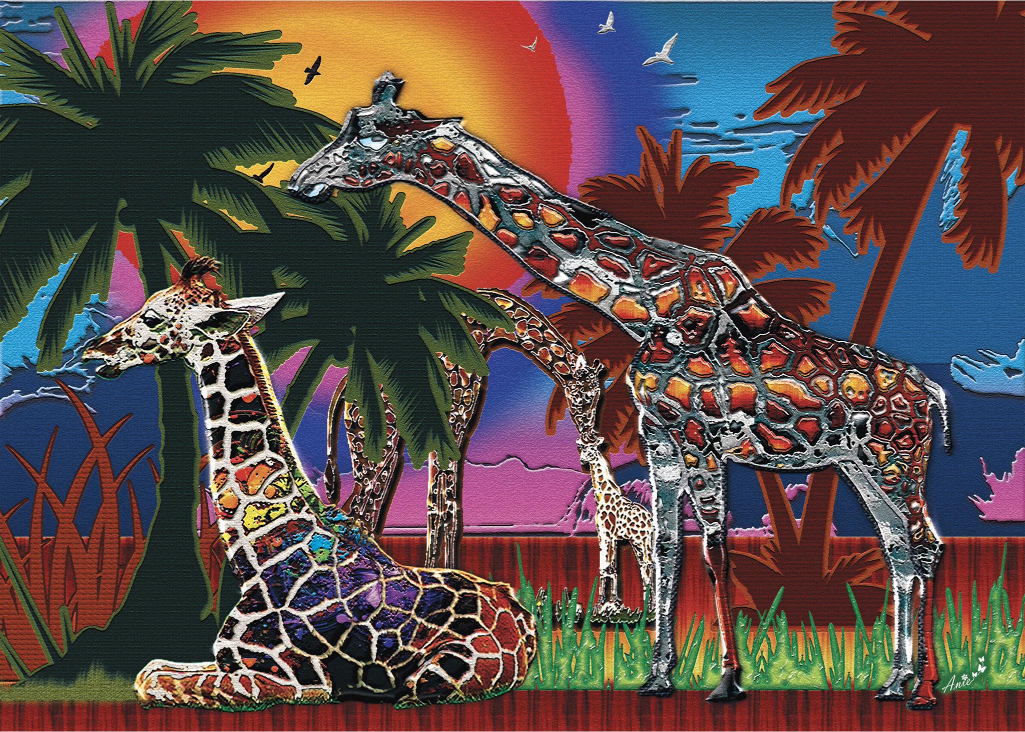 Puzzle - RAINBOW GIRAFFES