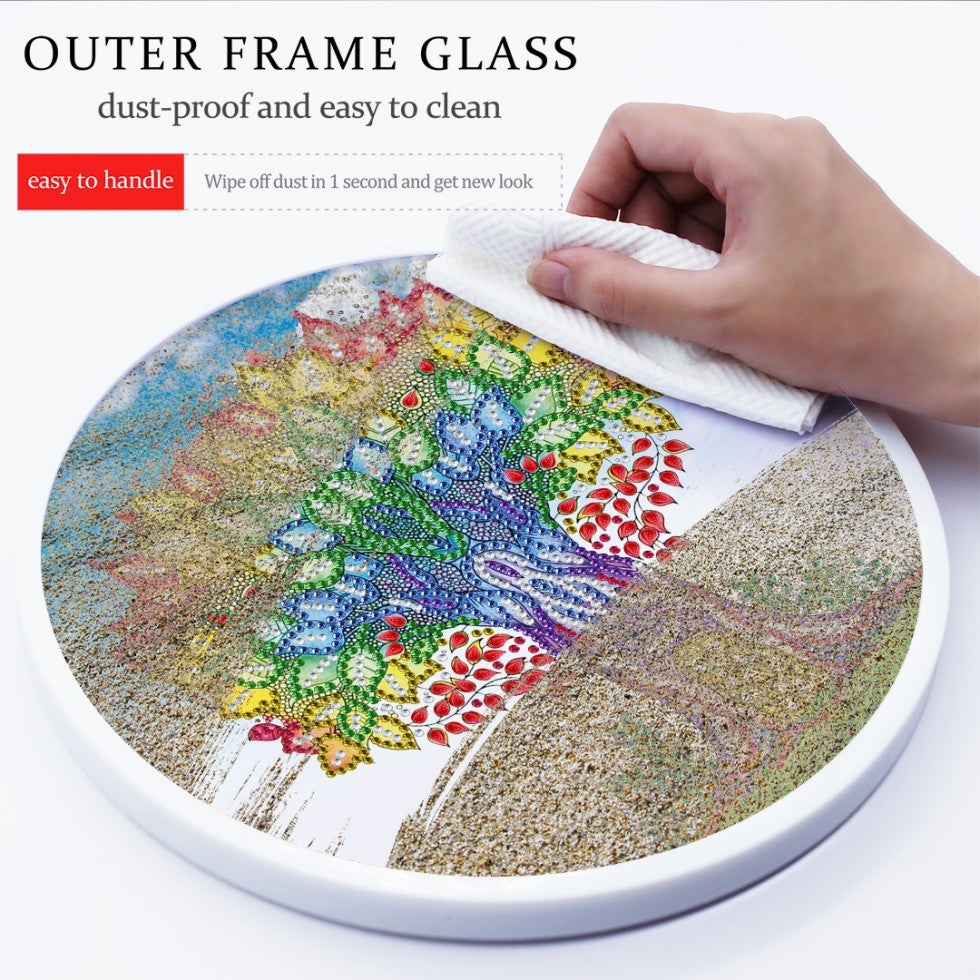 Diamond Painting kit with round frame - CRYSTAL FOX