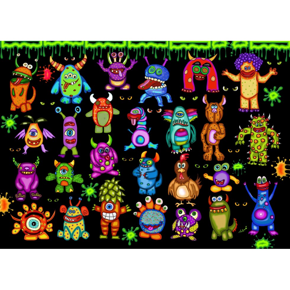 Puzzle - 25 LITTLE MONSTERS AND 1 CHICKEN