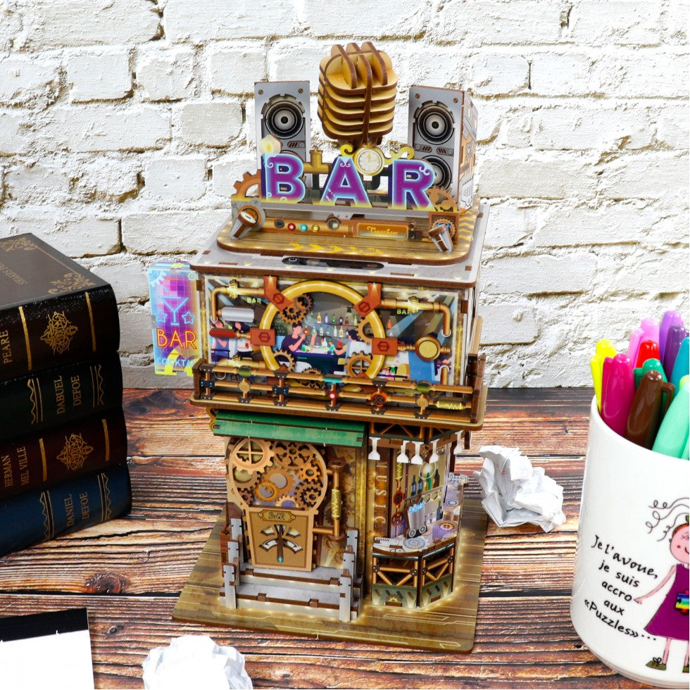 Mini-Desk Bin DIY wooden puzzle - BAR PUNK