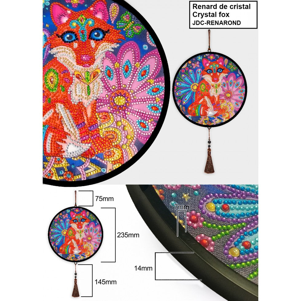 Diamond Painting kit with round frame - CRYSTAL FOX