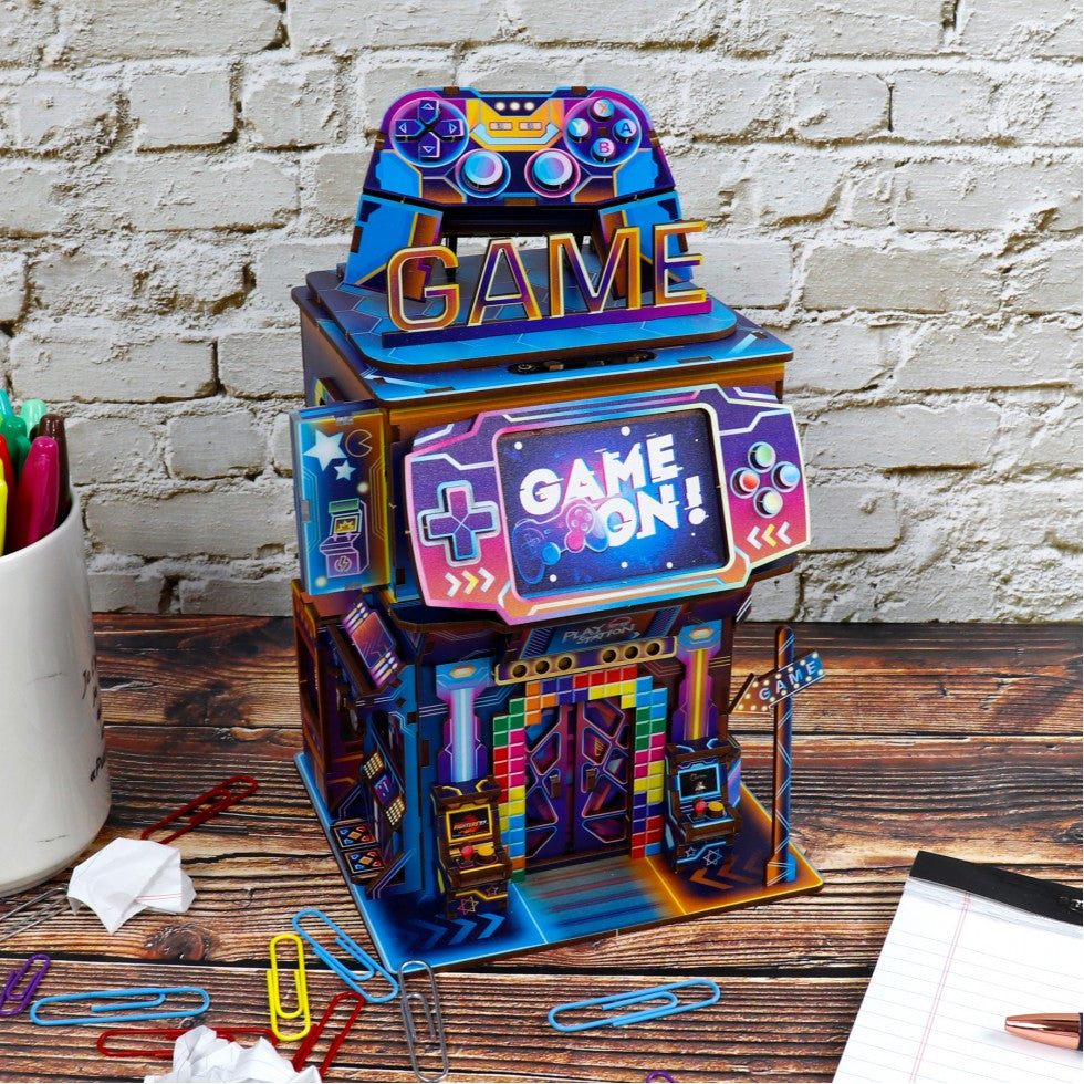 Mini - desk bin wooden DIY puzzle - CITY OF GAMES