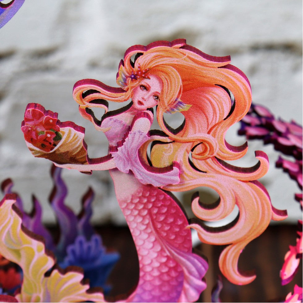 Wooden DIY LED lamp - MERMAID