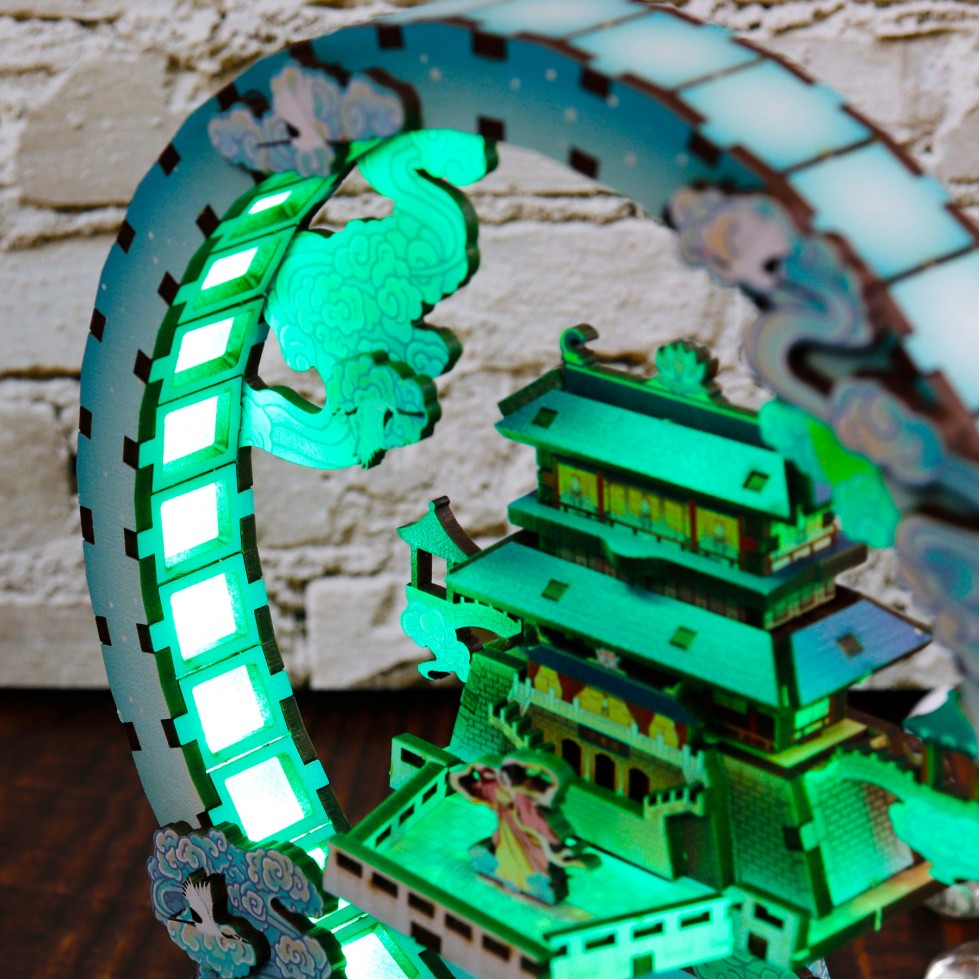 Wooden DIY LED lamp - MOON PALACE