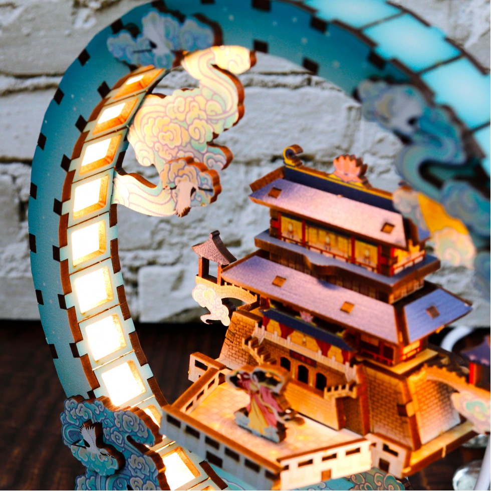 Wooden DIY LED lamp - MOON PALACE