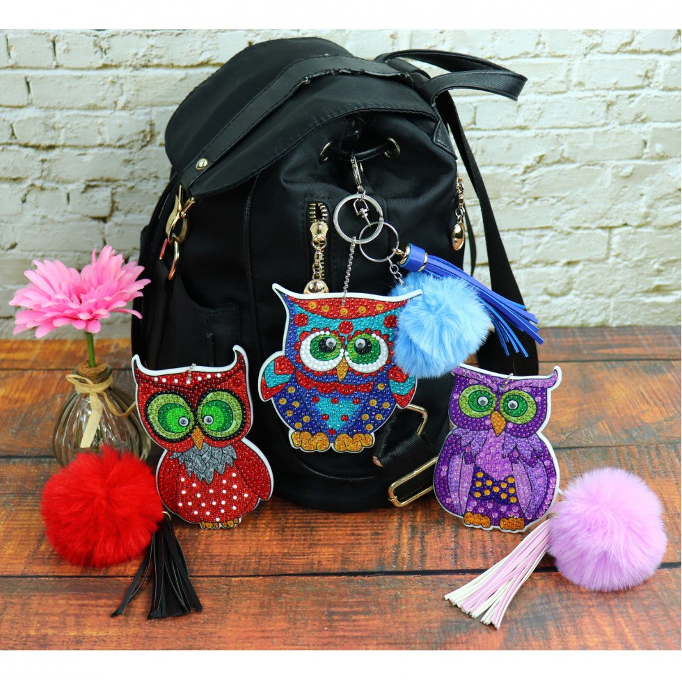 Kit de broderie décoration pour sacs - HIBOUX